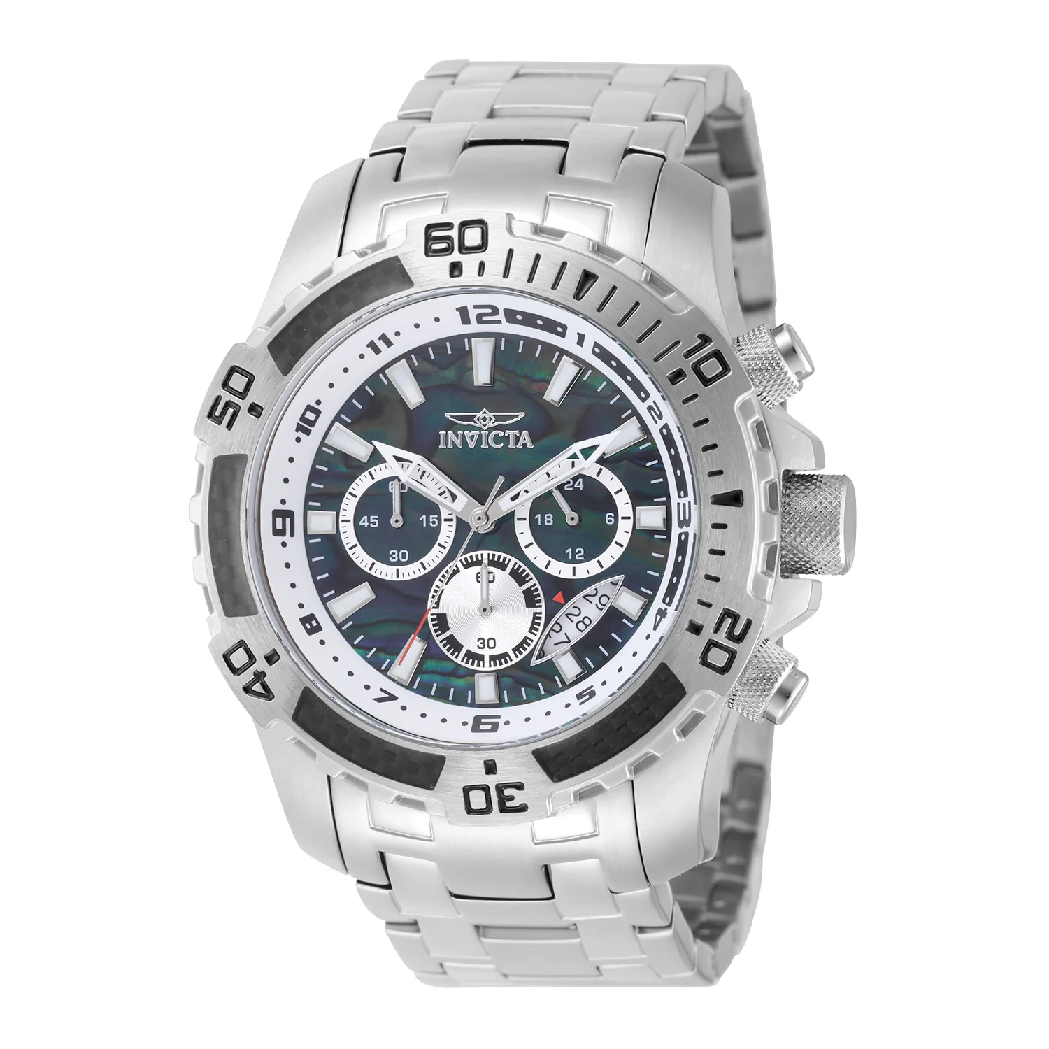 Invicta Men's 51mm Pro Diver Scuba Quartz Black Abalone Bracelet Watch - Image 3