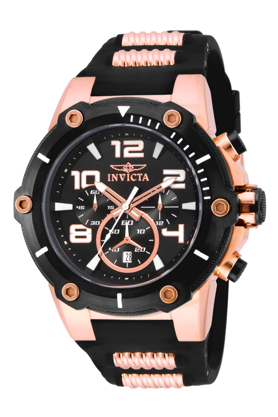 Invicta Men's 51mm Speedway Quartz Chronogrpah Textured Inner Link Silicone Strap Watch - Image 2