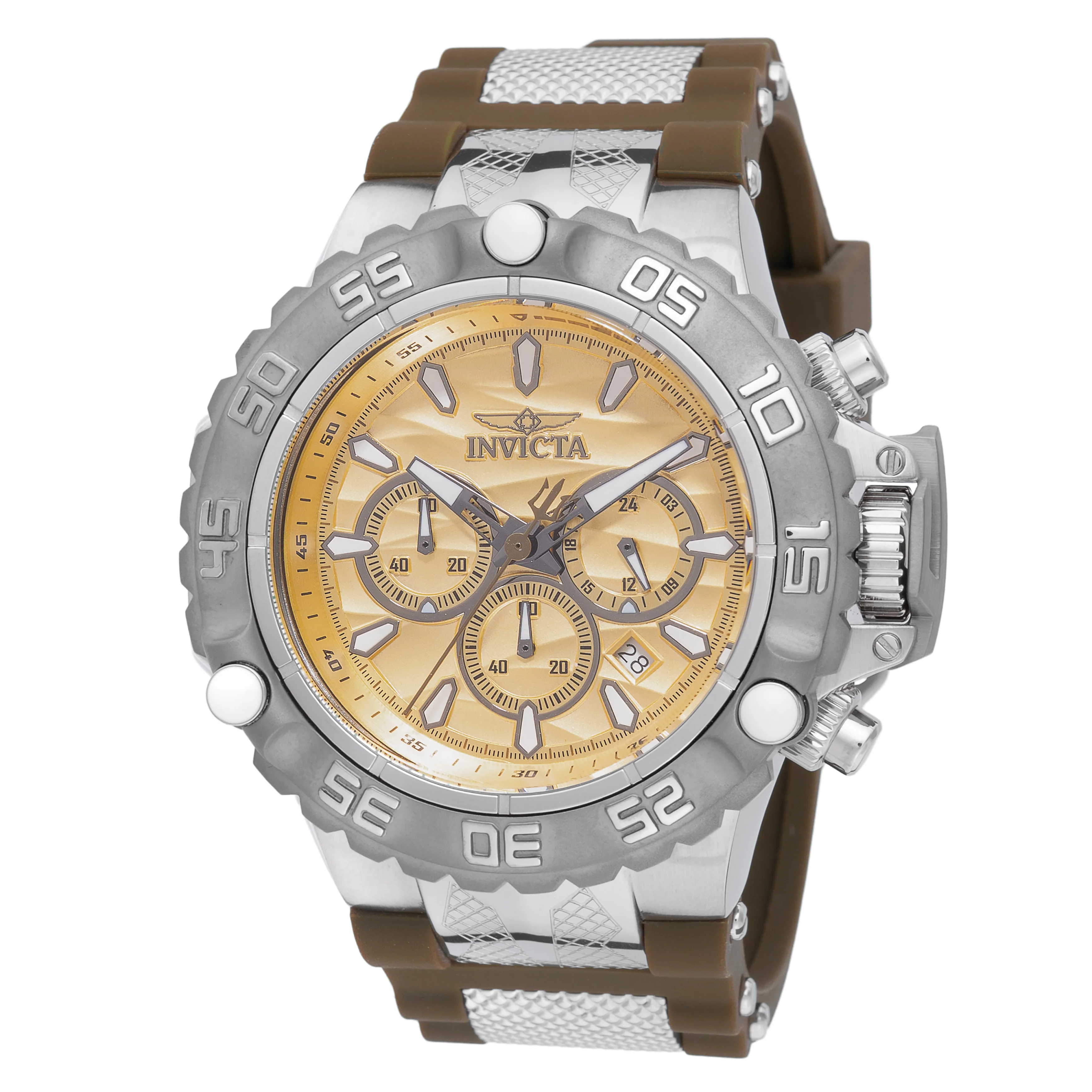 Invicta Men's 55mm Subaqua Poseidon Quartz Chronograph Silicone Strap Watch - Image 5