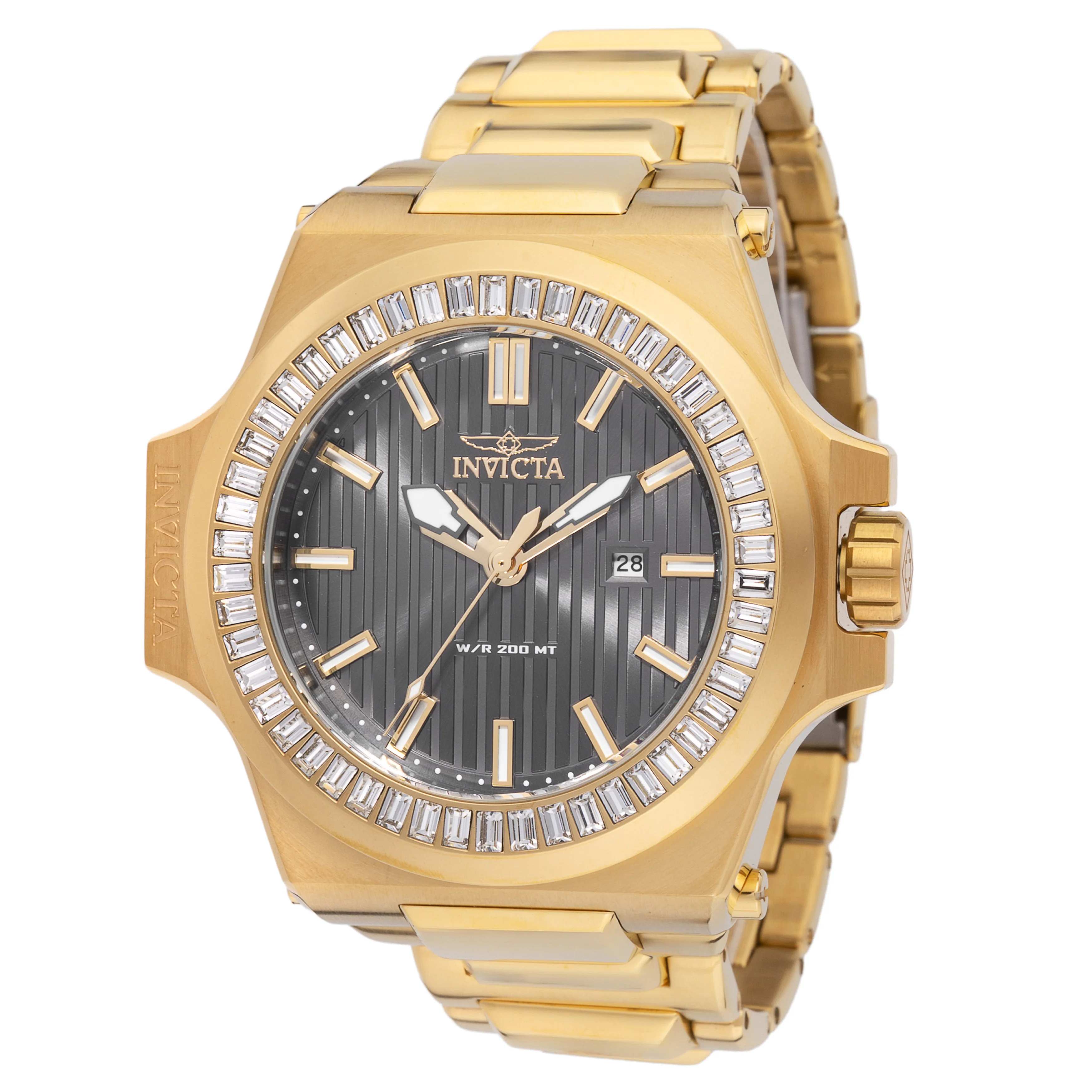 Invicta Men's 58mm Akula Quartz Crystal Accented Goldtone Bracelet Watch - Image 2