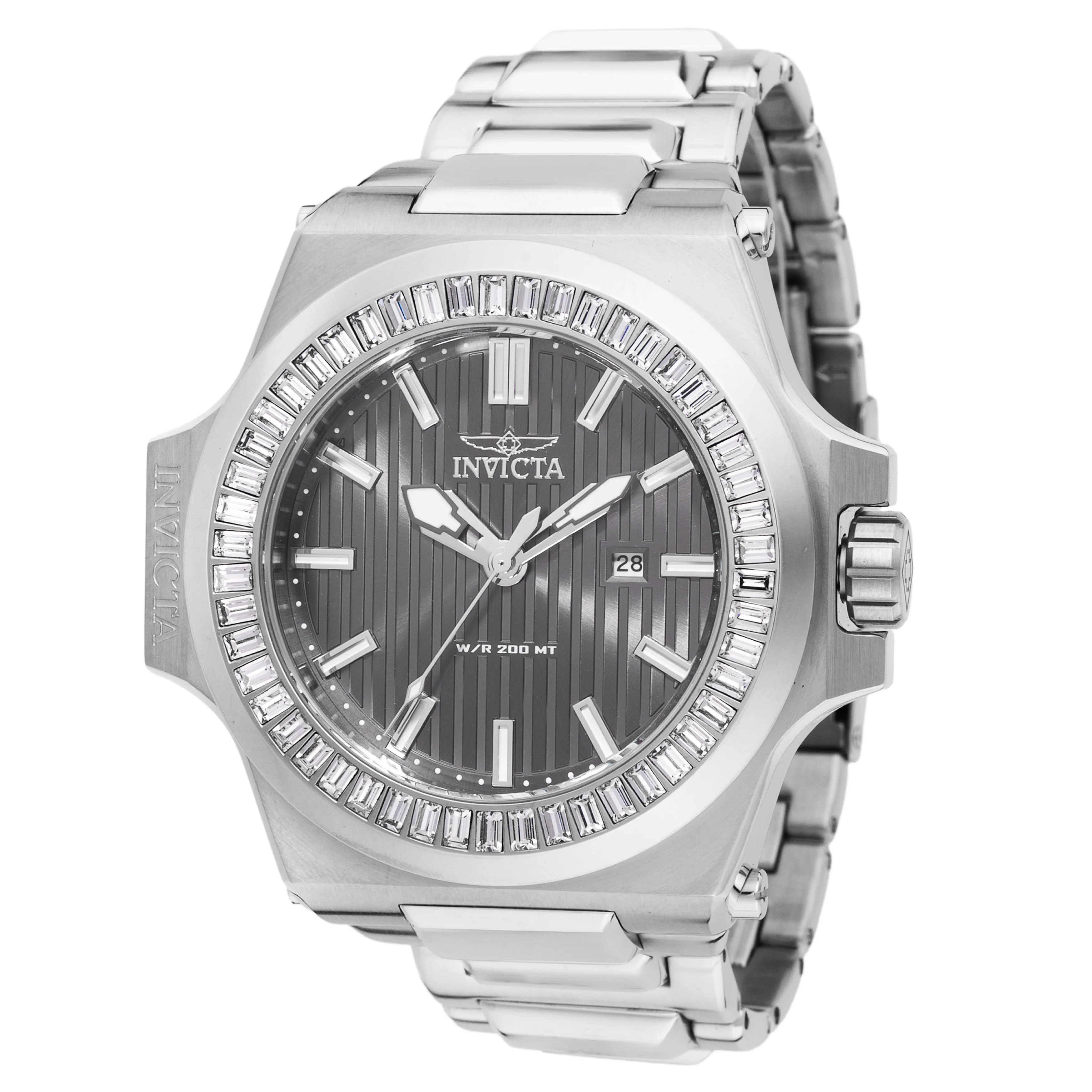 Invicta Men's 58mm Akula Quartz Striped Dial Crystal Accented Bracelet Watch - Image 3