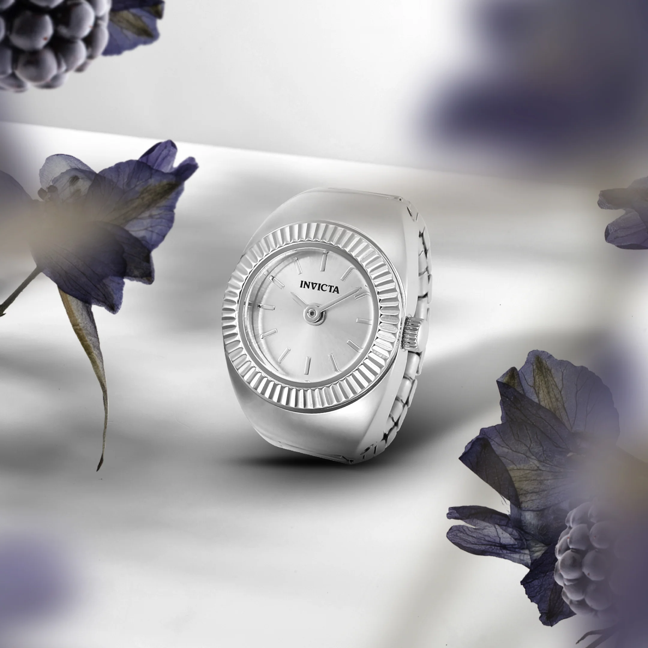 Invicta Women's 16mm Quartz Fluted Bezel Mini Ring Watch - Image 5