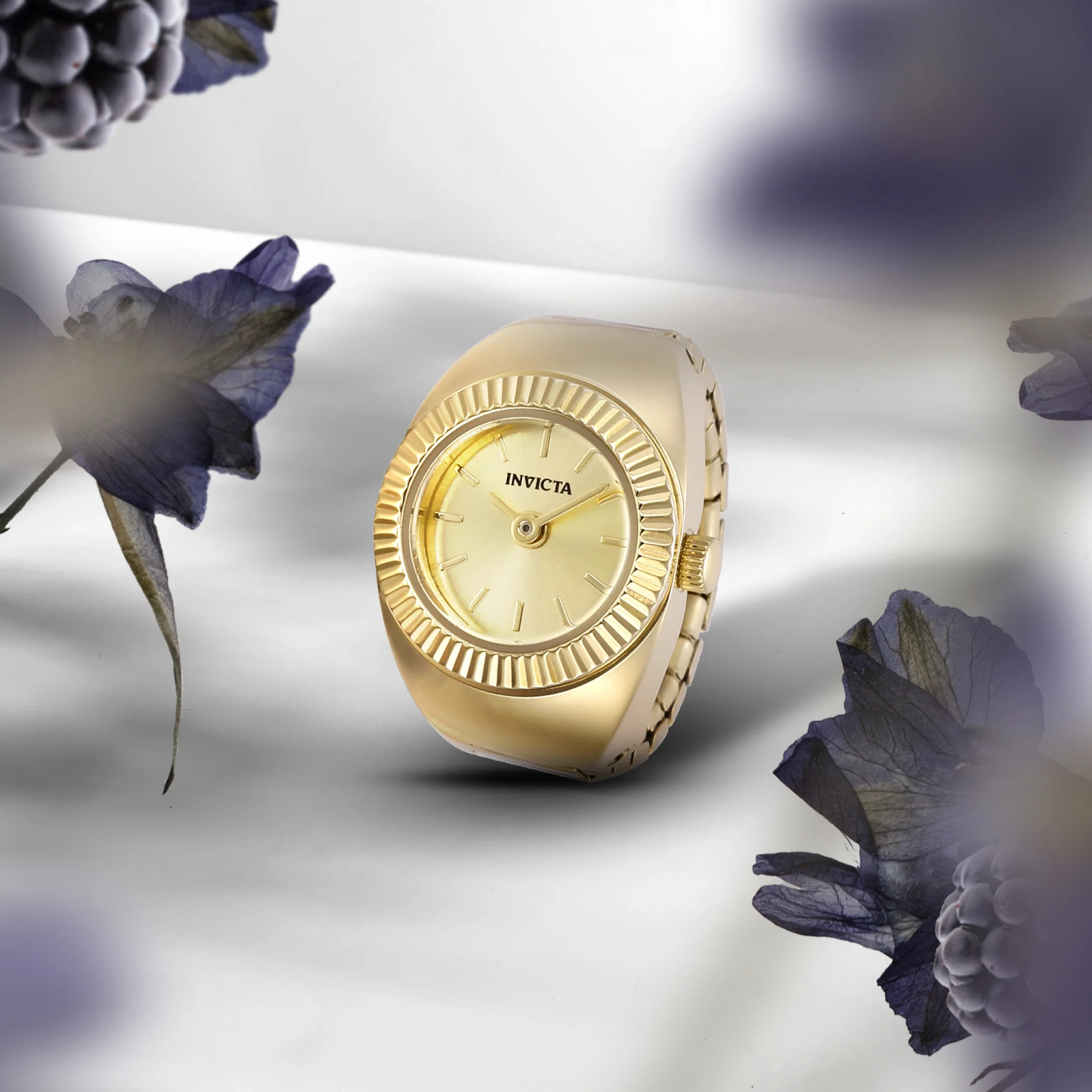 Invicta Women's 16mm Quartz Fluted Bezel Mini Ring Watch - Image 7