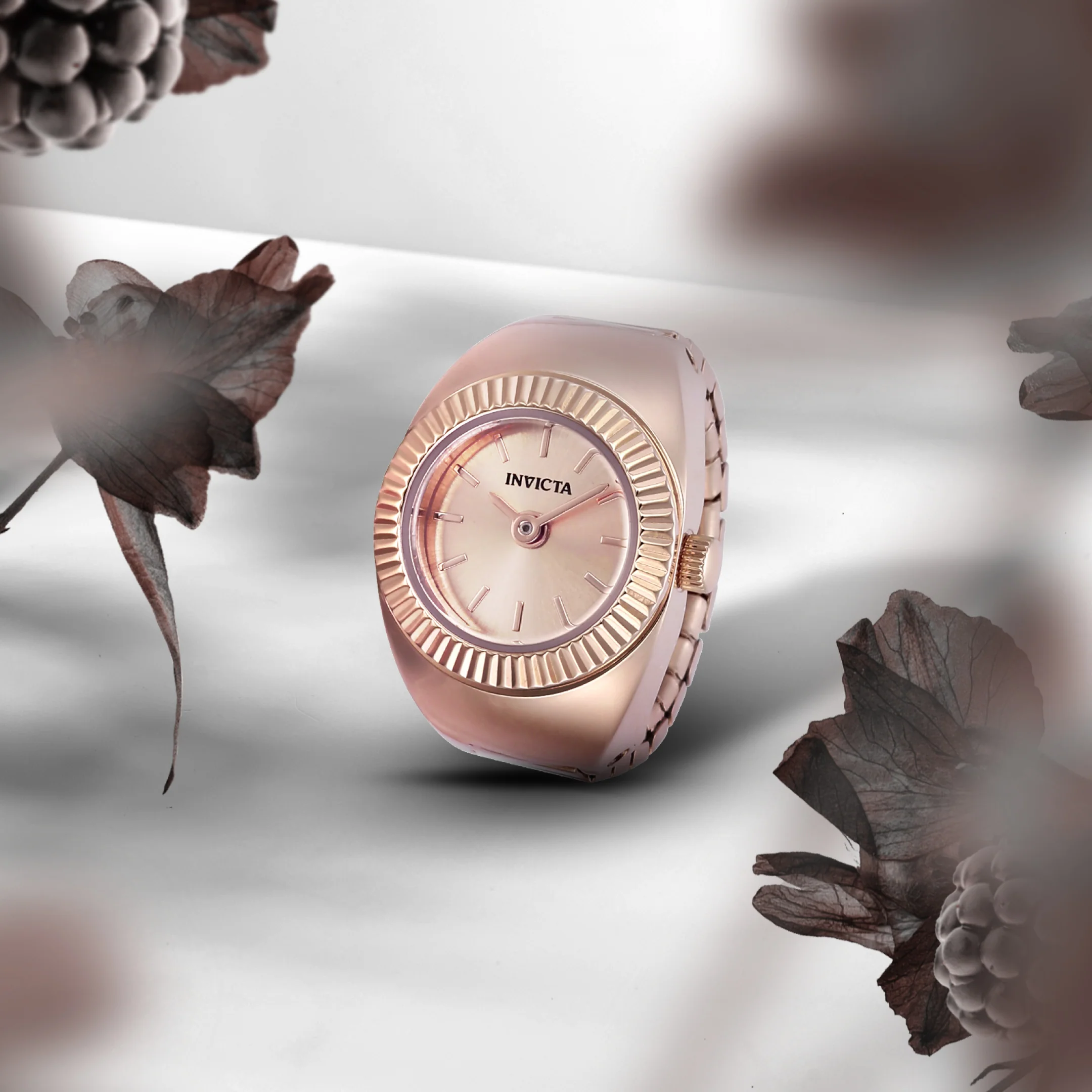 Invicta Women's 16mm Quartz Fluted Bezel Mini Ring Watch - Image 9