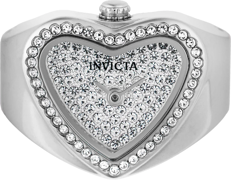 Invicta Women's 18mm Angel Quartz Crystal Dial Heart-Shaped Mini Ring Watch - Image 2