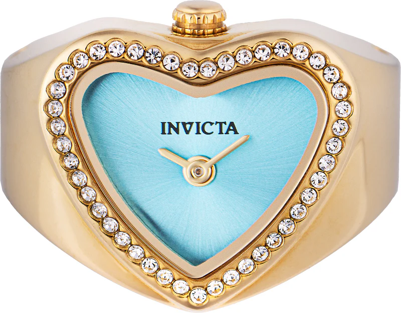 Invicta Women's 18mm Angel Quartz Crystal Halo Heart-Shaped Mini Ring Watch - Image 6