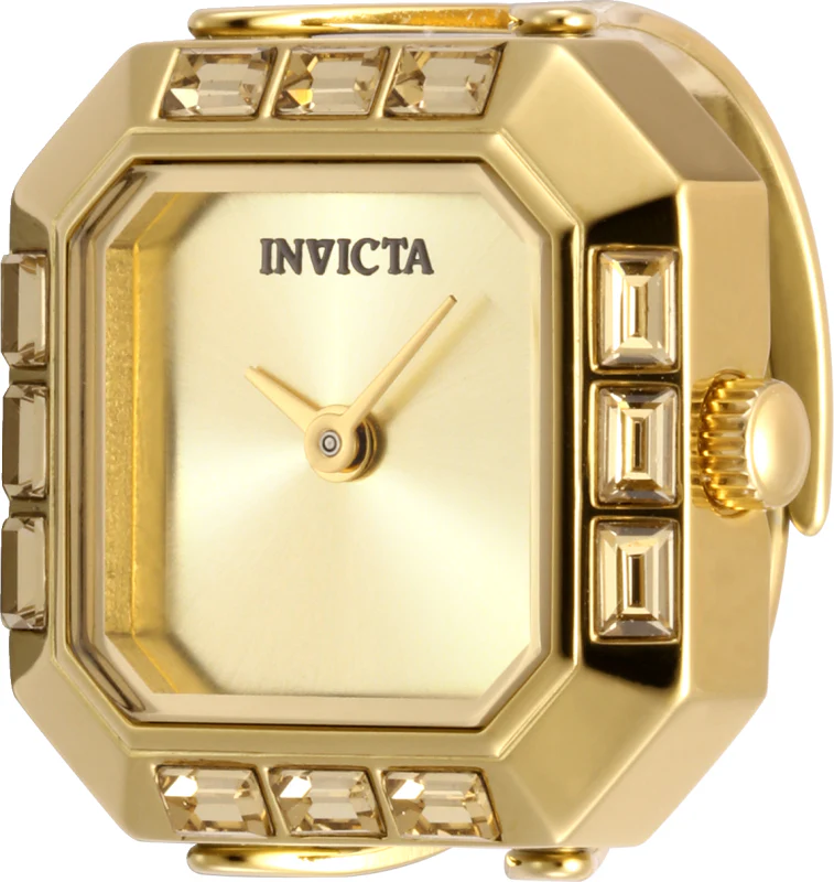Invicta Women's 21mm Angel Quartz Baguette Crystal Tonneau Mini Ring Watch - Image 6