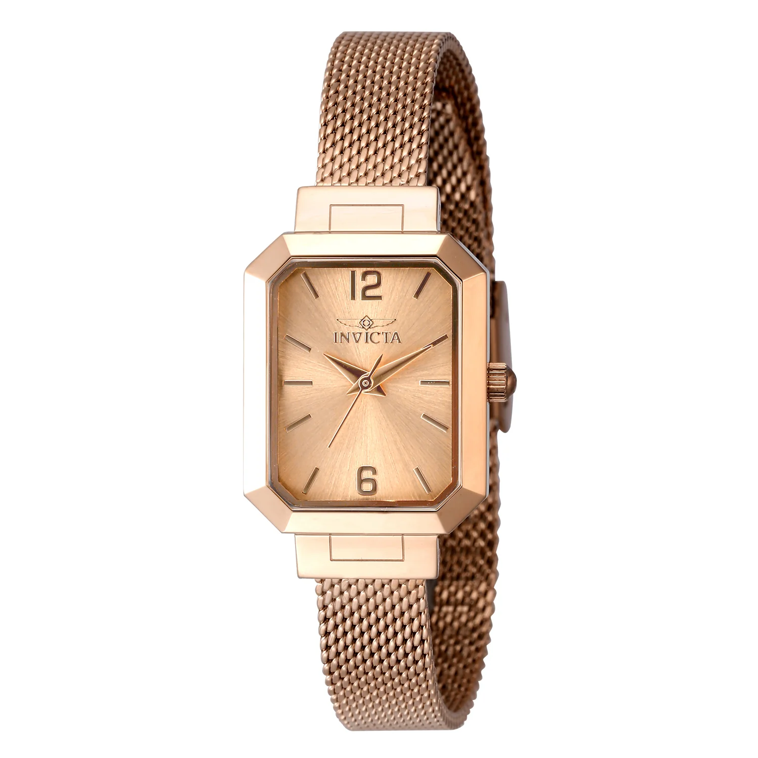 Invicta Women's 21mm Angel Quartz Beveled Rectangle Monochromatic Mesh Bracelet Watch - Image 2