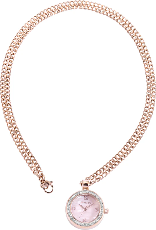 Invicta Women's 22mm Angel Quartz Crystal Halo Chain Mini Watch Necklace - Image 3