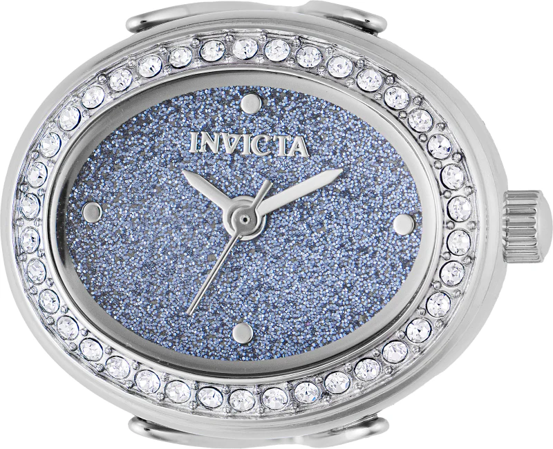 Invicta Women's 24mm Quartz Crystal Halo Glitter Dial Oval Mini Ring Watch - Image 3