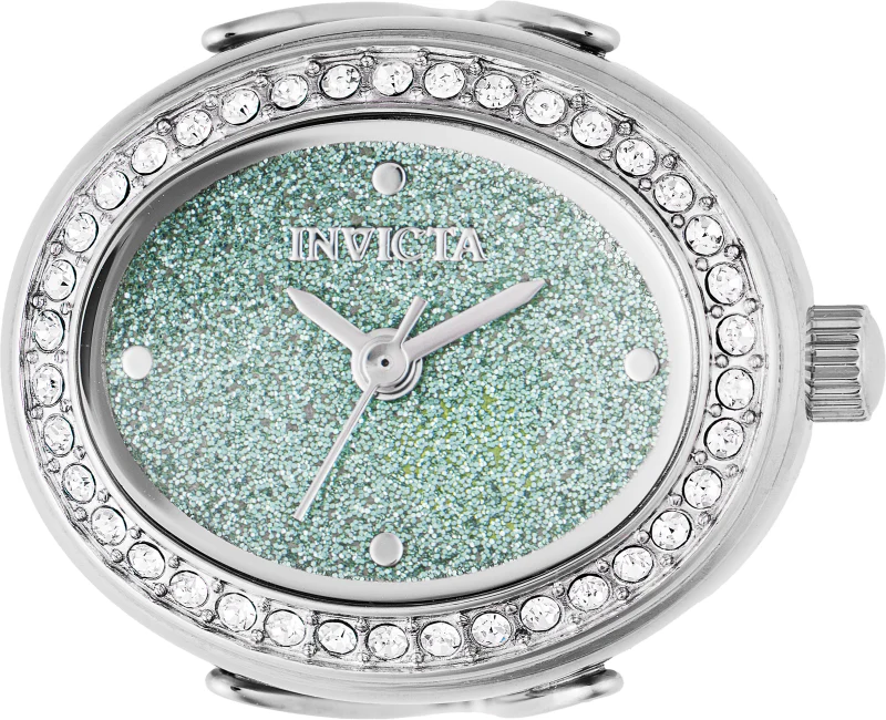 Invicta Women's 24mm Quartz Crystal Halo Glitter Dial Oval Mini Ring Watch - Image 4