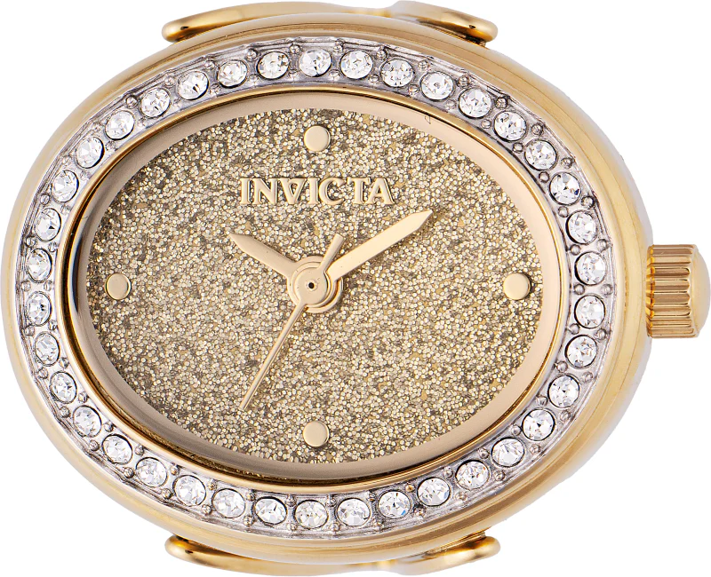 Invicta Women's 24mm Quartz Crystal Halo Glitter Dial Oval Mini Ring Watch - Image 5