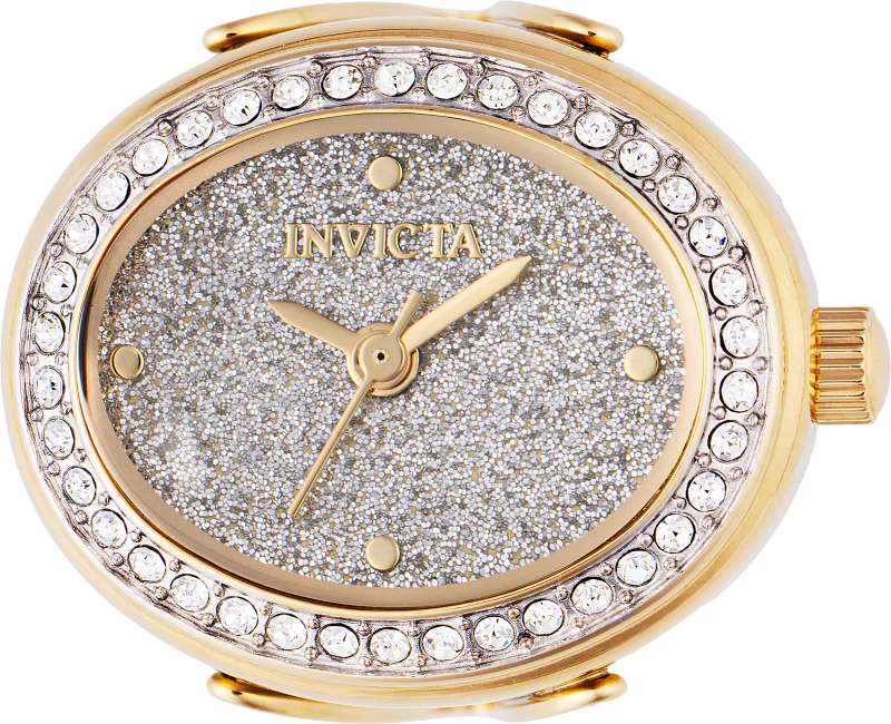Invicta Women's 24mm Quartz Crystal Halo Glitter Dial Oval Mini Ring Watch - Image 6