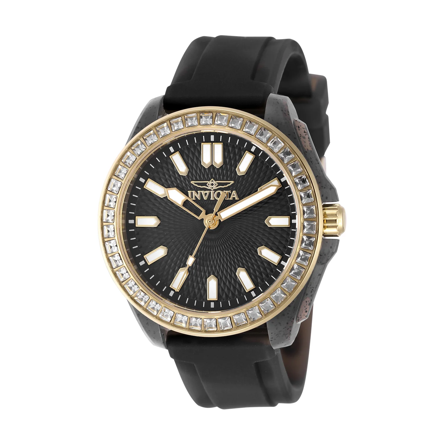 Invicta Women's 37mm Celestial Quartz Crystal Bezel Silicone Strap Watch - Image 2