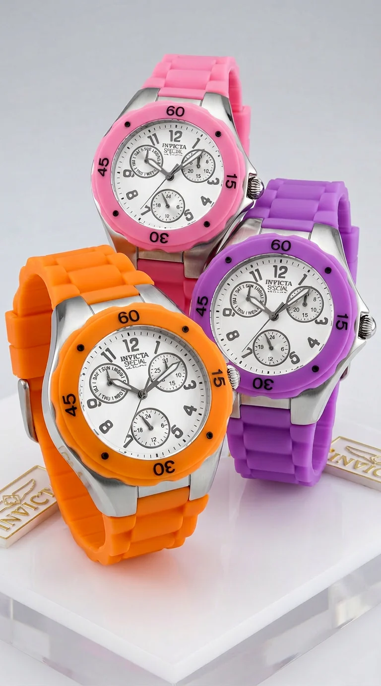 Invicta Women's 38mm Angel Quartz Special Edition Silicone Strap Watch - Image 7