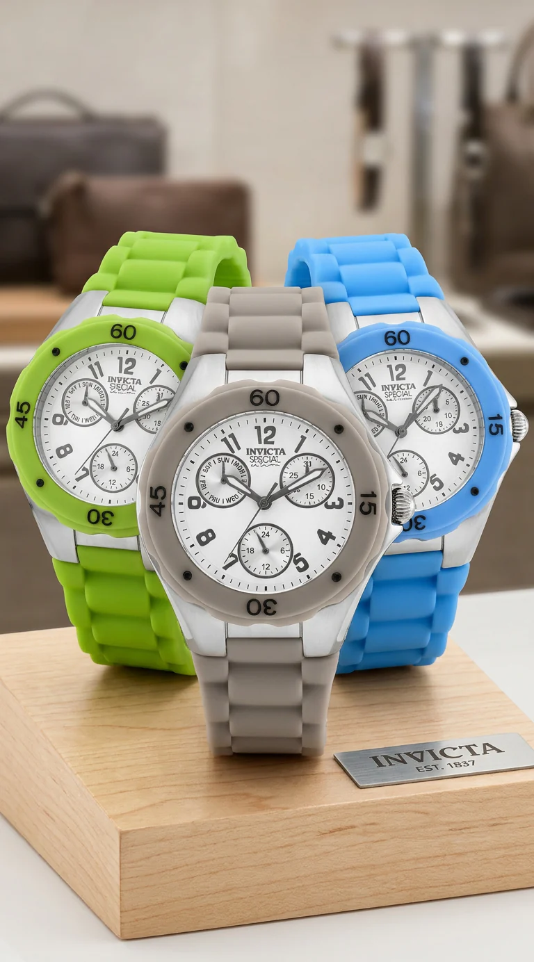 Invicta Women's 38mm Angel Quartz Special Edition Silicone Strap Watch - Image 8