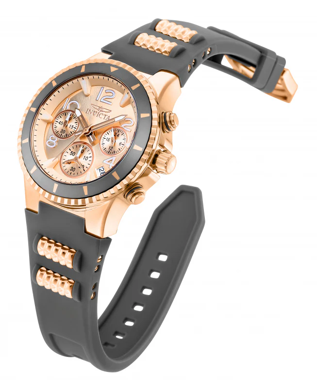 Invicta Women's 39mm BLU Quartz Chronograph Black Silicone Strap Watch - Image 2