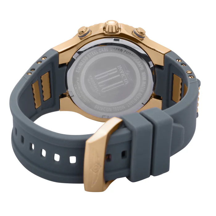 Invicta Women's 39mm BLU Quartz Chronograph Black Silicone Strap Watch - Image 4