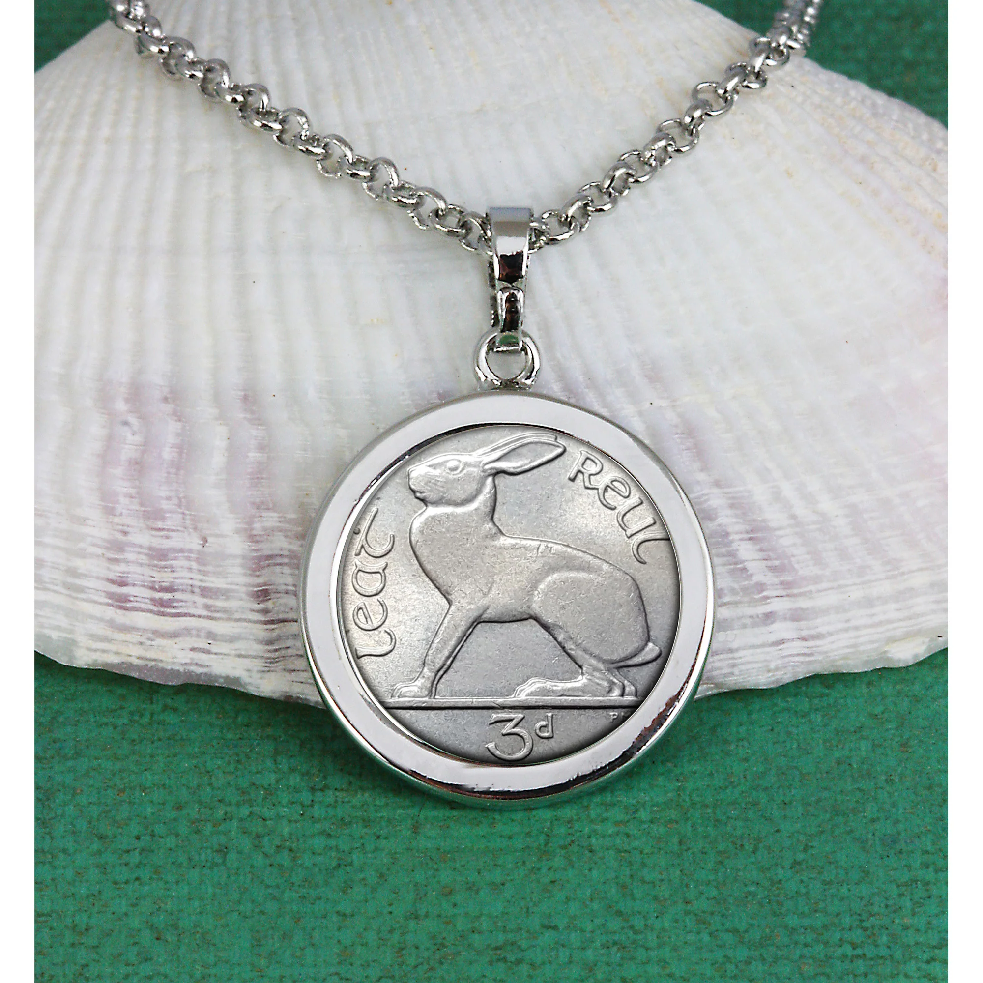 Irish Threepence Coin Pendant Necklace - Image 3