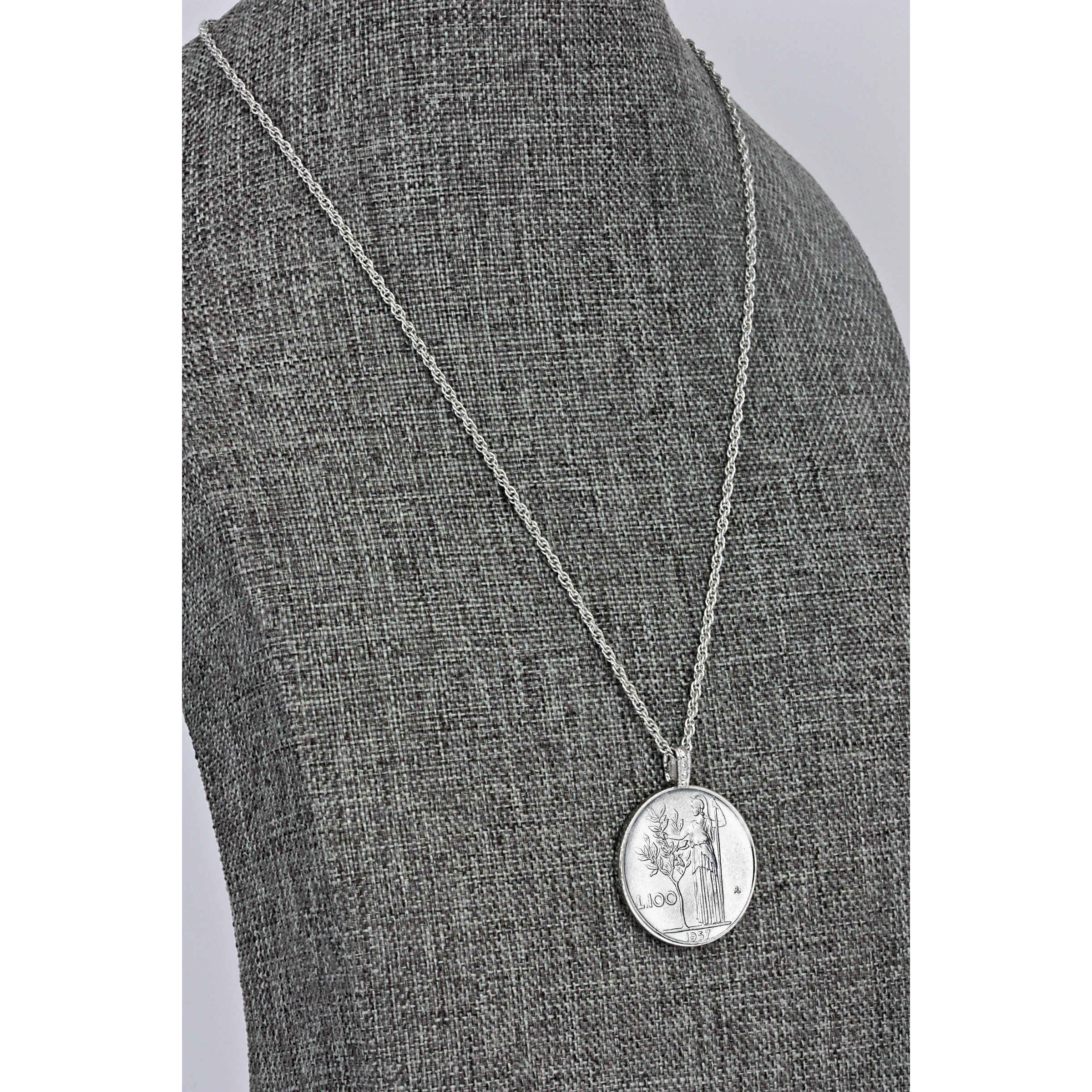 1955-1989 Minted Italian Lire Coin Pendant Necklace with 24" Chain - Image 6