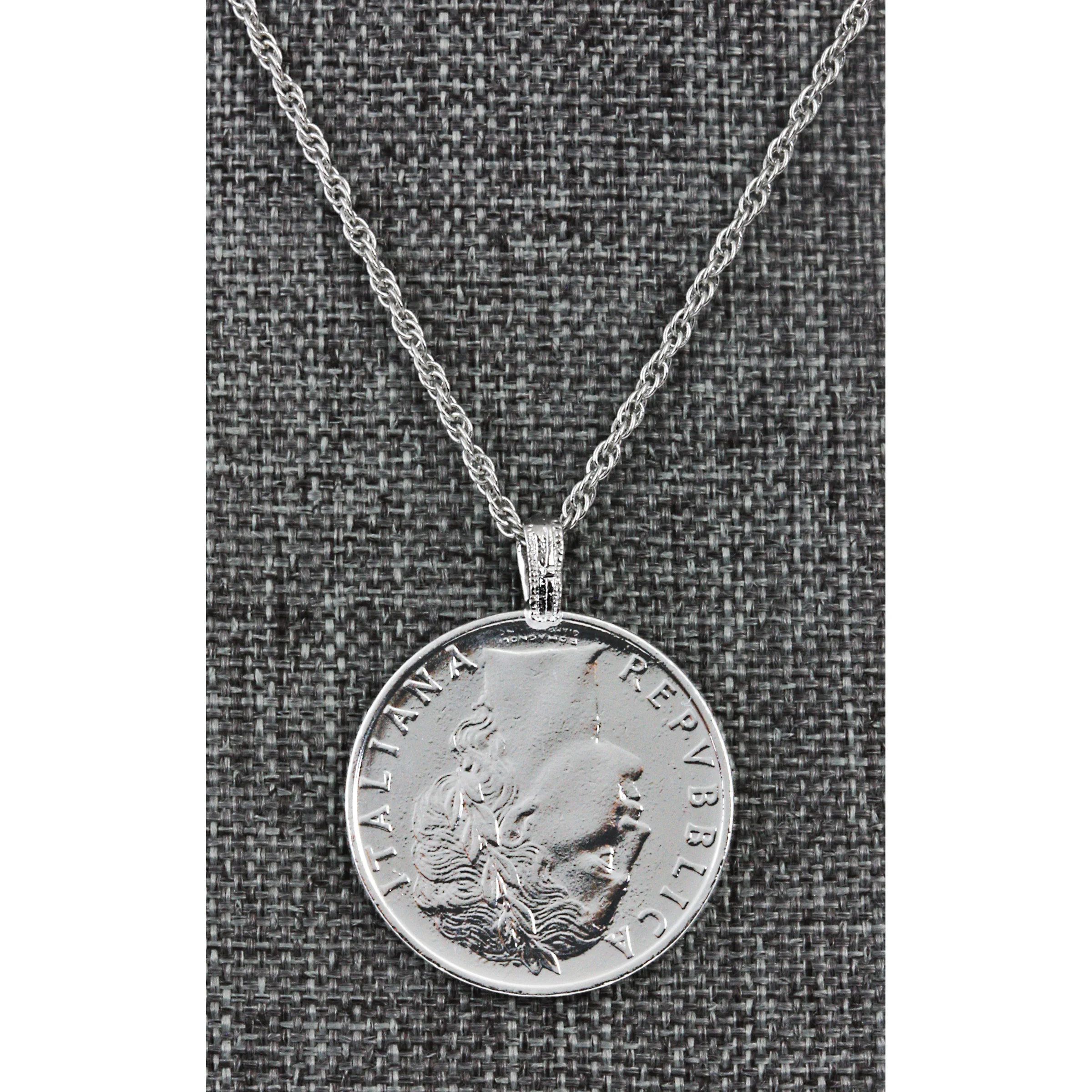 1955-1989 Minted Italian Lire Coin Pendant Necklace with 24" Chain - Image 7