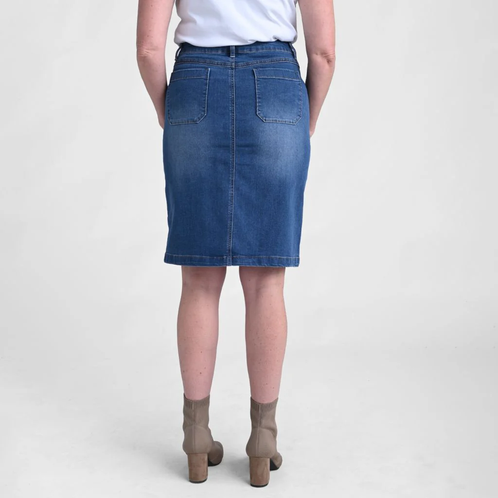 Christopher & Banks Knee Length A-Line Denim Skirt - Image 3