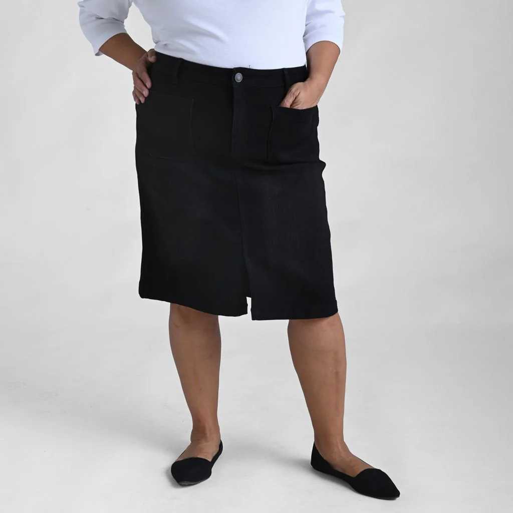 Christopher & Banks Knee Length A-Line Denim Skirt - Image 5