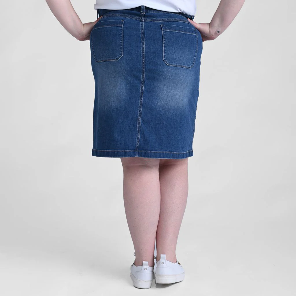 Christopher & Banks Knee Length A-Line Denim Skirt - Image 7