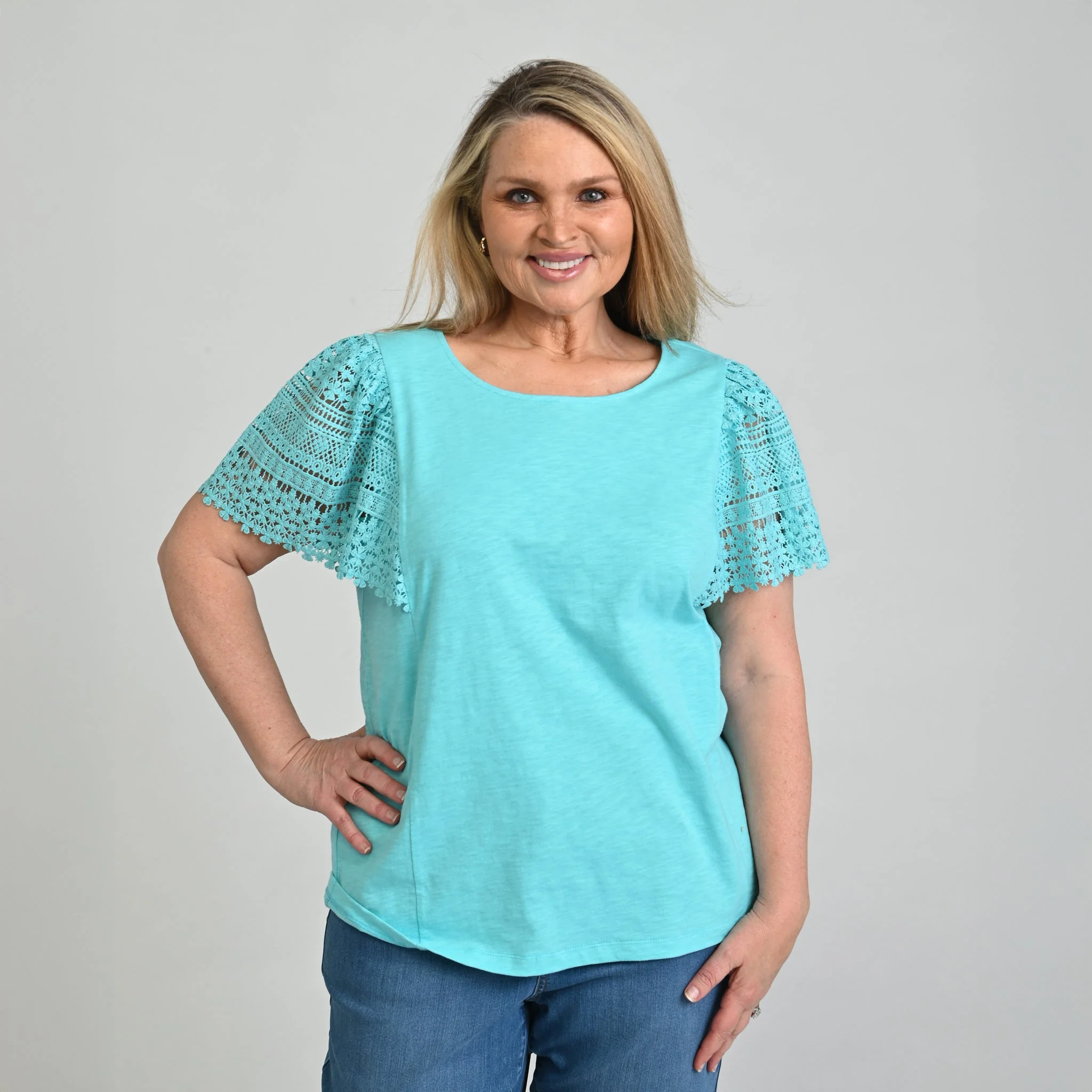 Christopher & Banks Lace Flutter Sleeve Top - Image 10