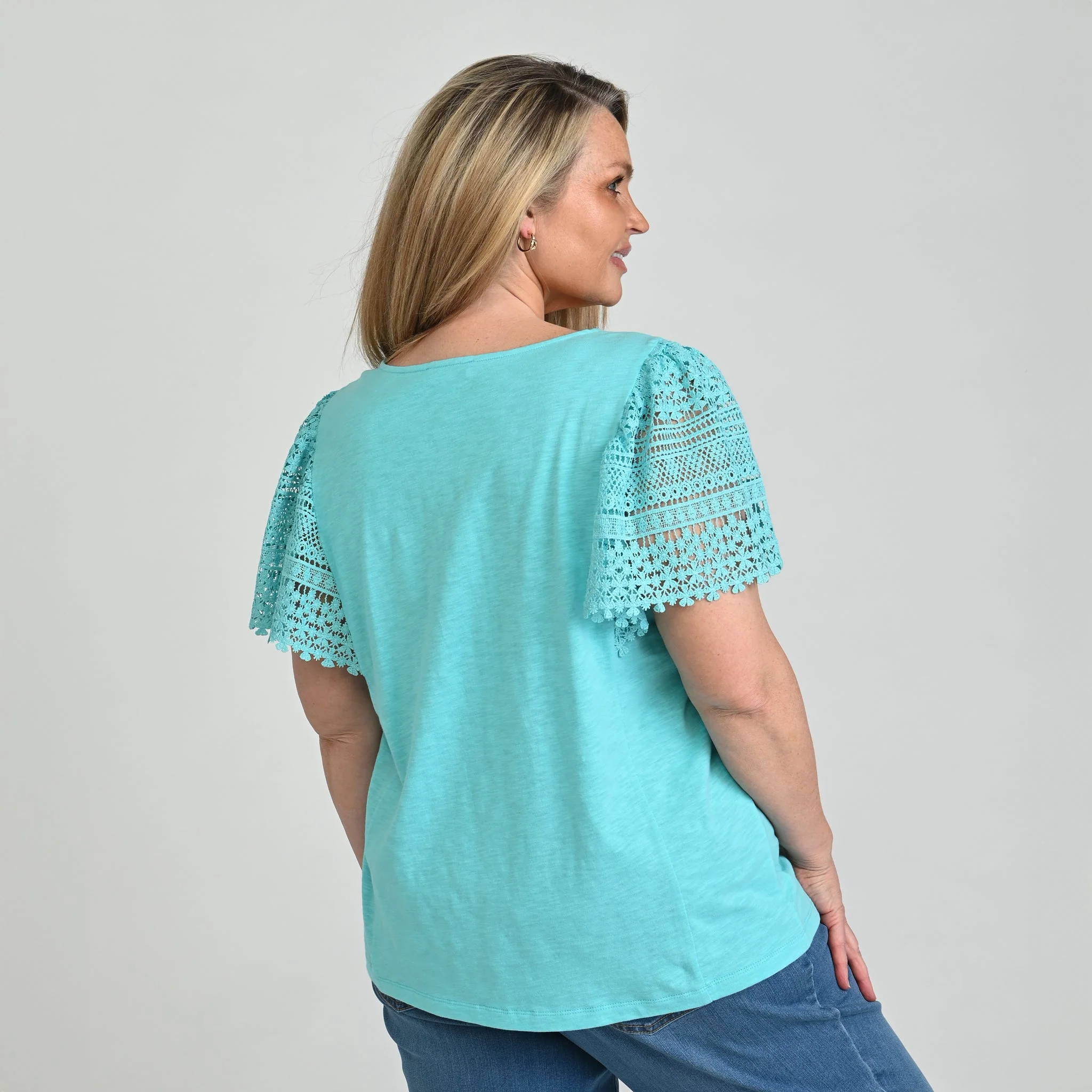Christopher & Banks Lace Flutter Sleeve Top - Image 11