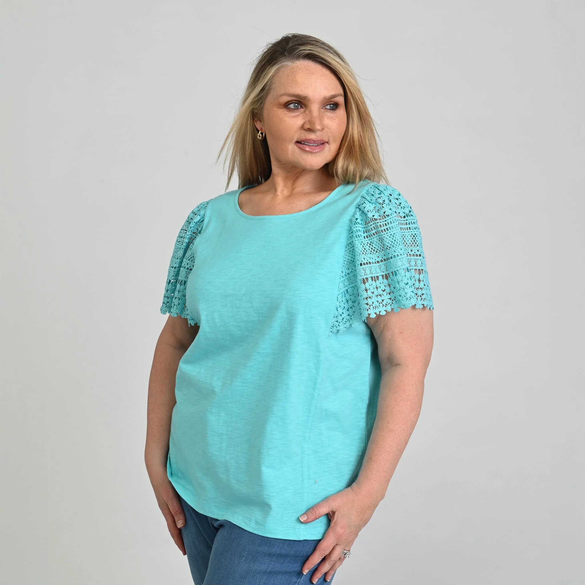 Christopher & Banks Lace Flutter Sleeve Top - Image 12