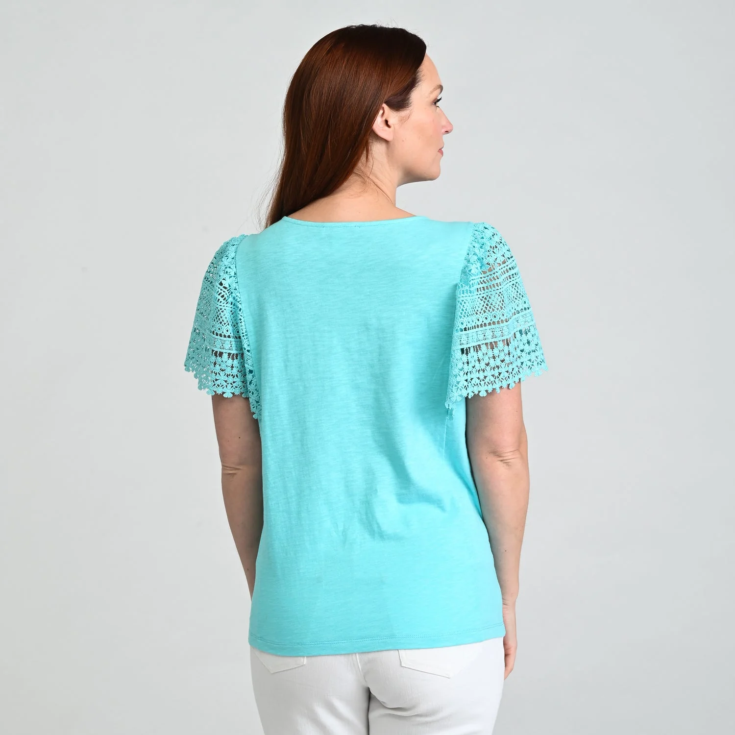 Christopher & Banks Lace Flutter Sleeve Top - Image 5