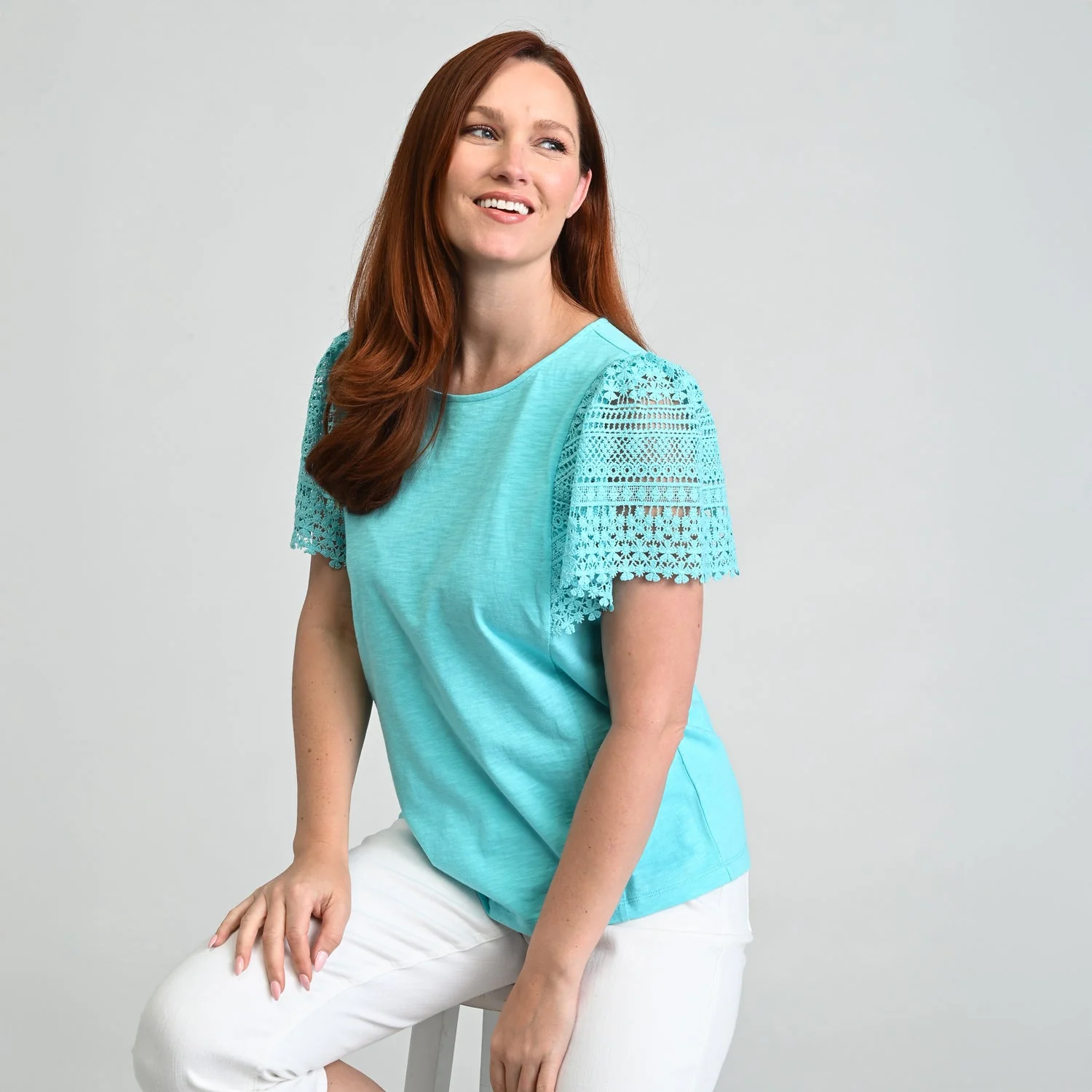 Christopher & Banks Lace Flutter Sleeve Top - Image 6