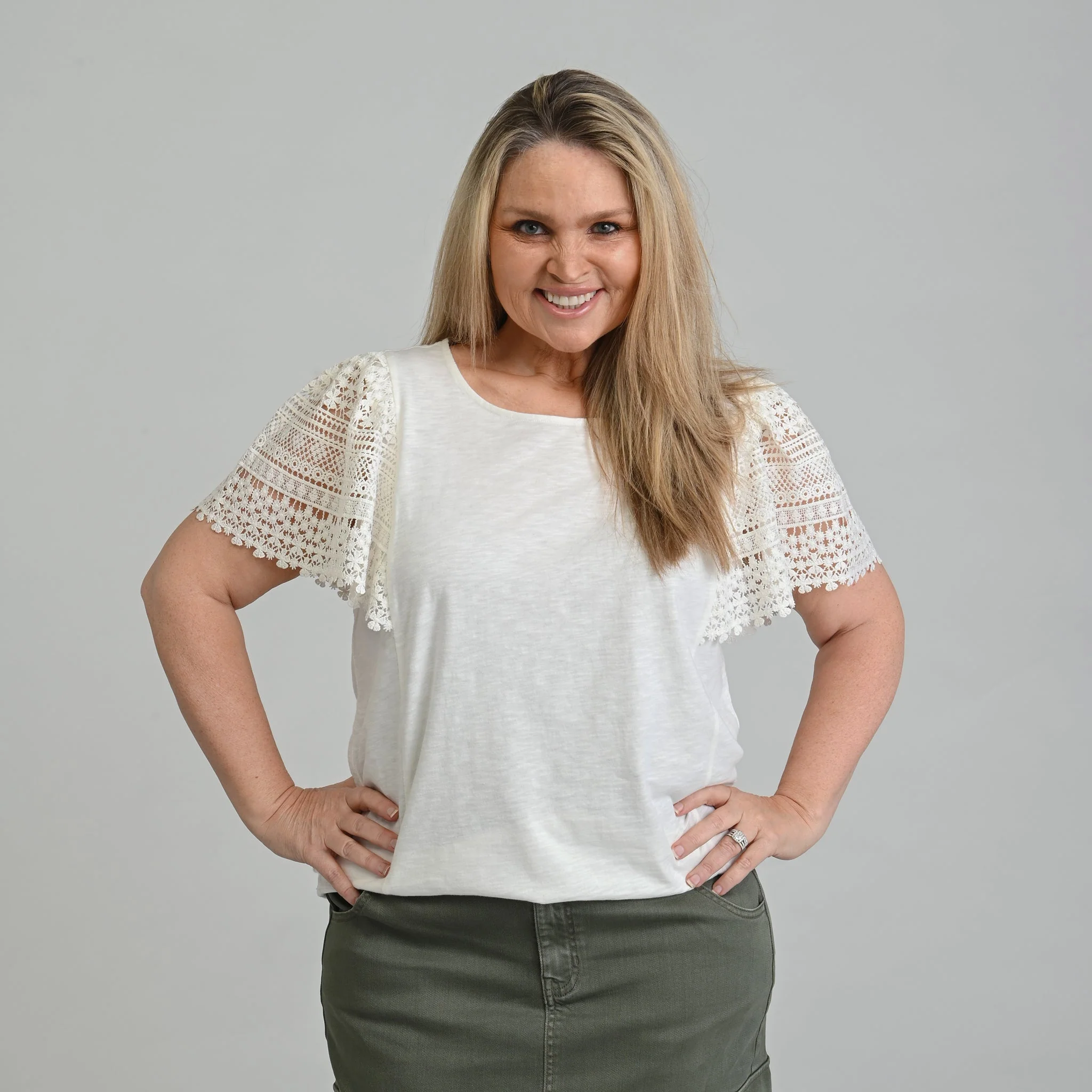 Christopher & Banks Lace Flutter Sleeve Top - Image 9