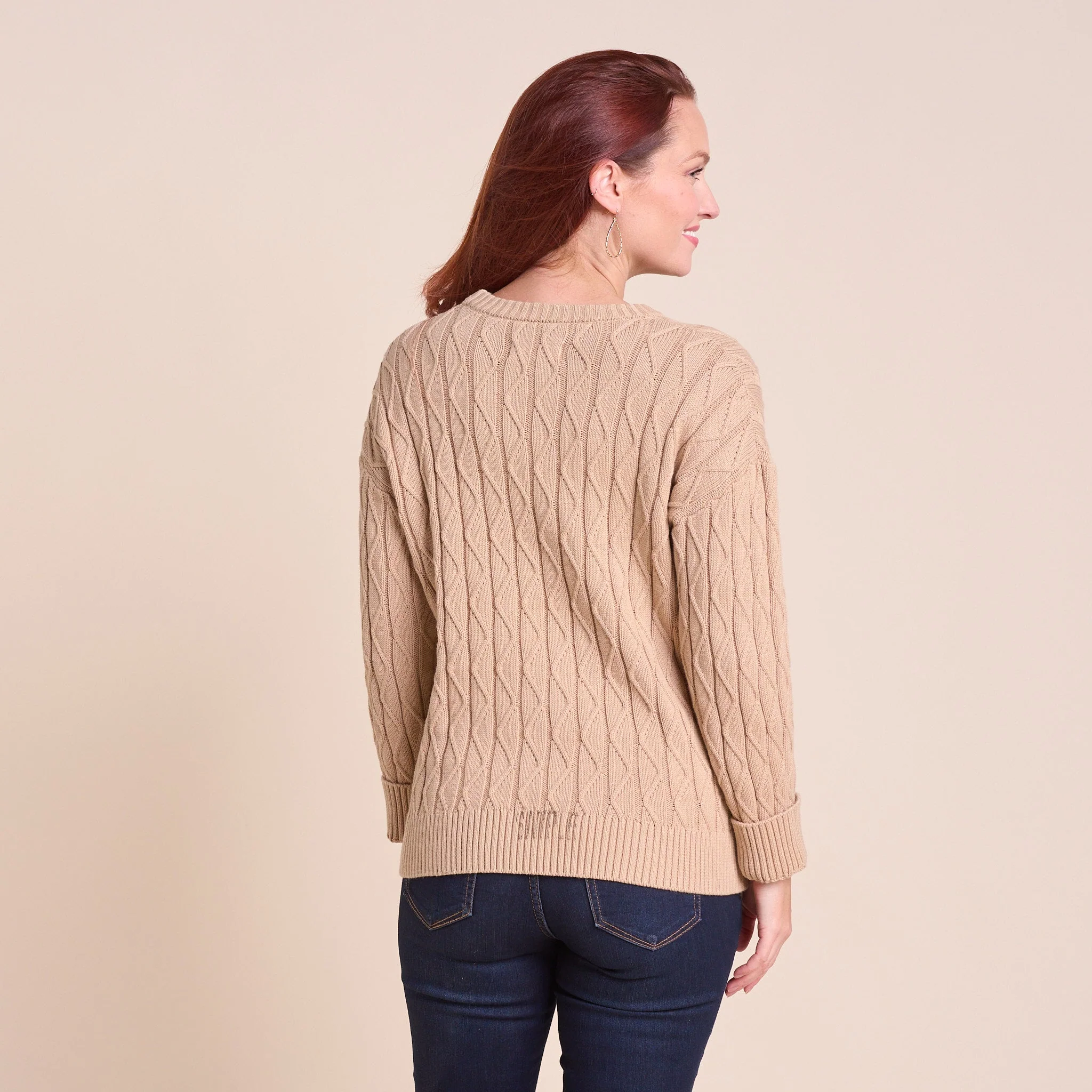 Christopher & Banks Lace Stitch Drop Shoulder Pullover Sweater - Image 6