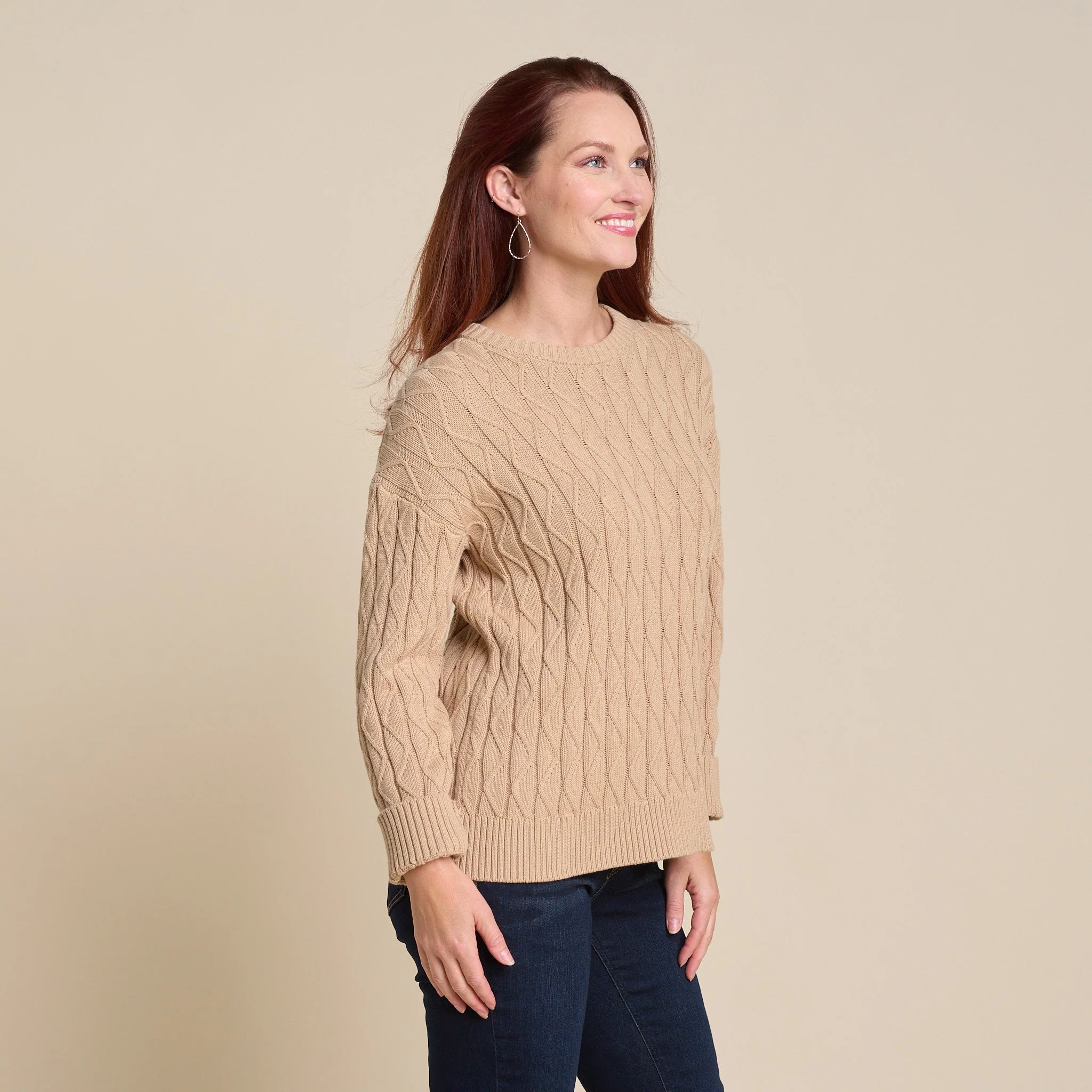 Christopher & Banks Lace Stitch Drop Shoulder Pullover Sweater - Image 7
