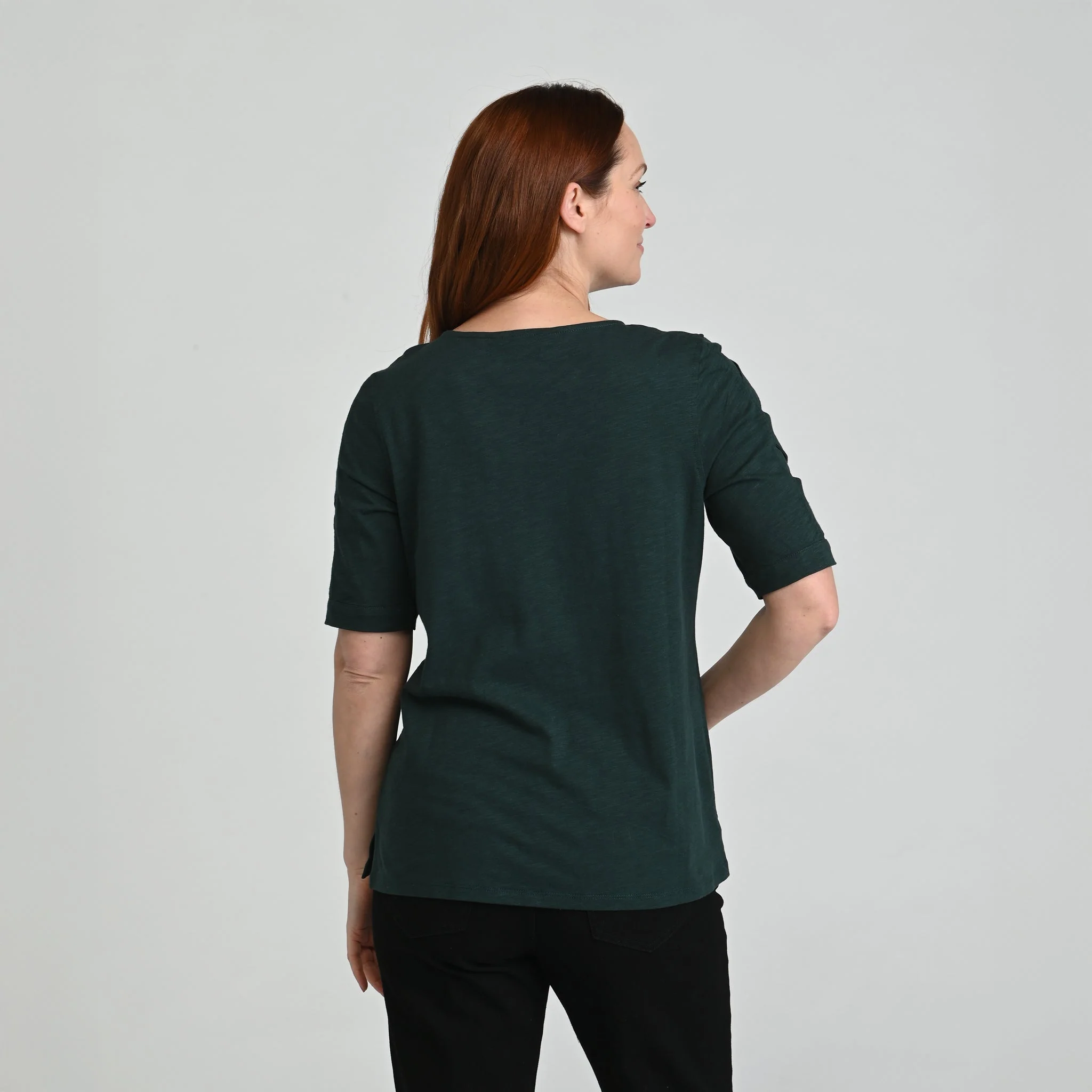 Christopher & Banks Lattice Sleeve Jewel Neck Top - Image 3