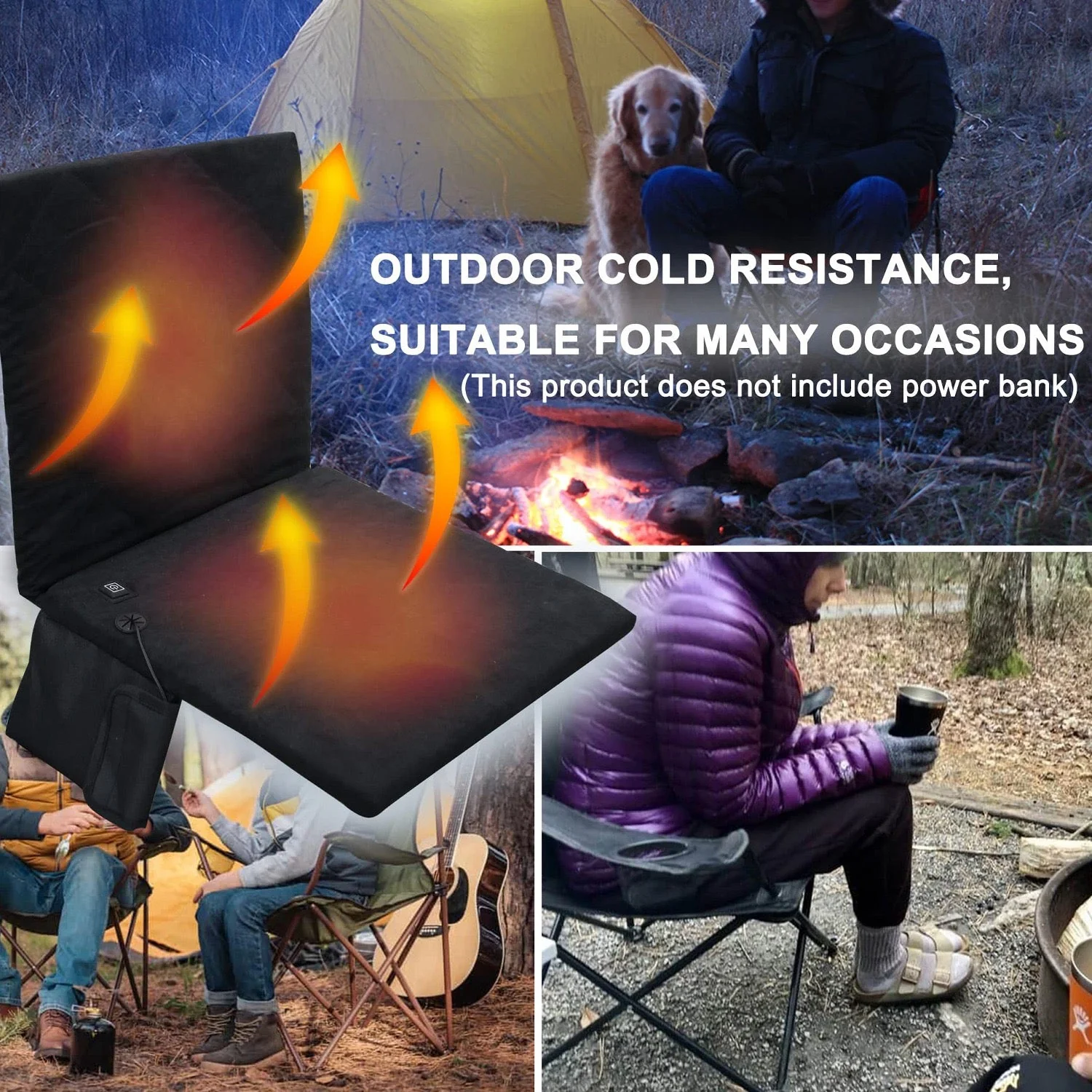 LITEGUEST Heated Outdoor Seat Cushion with Backrest - Image 3