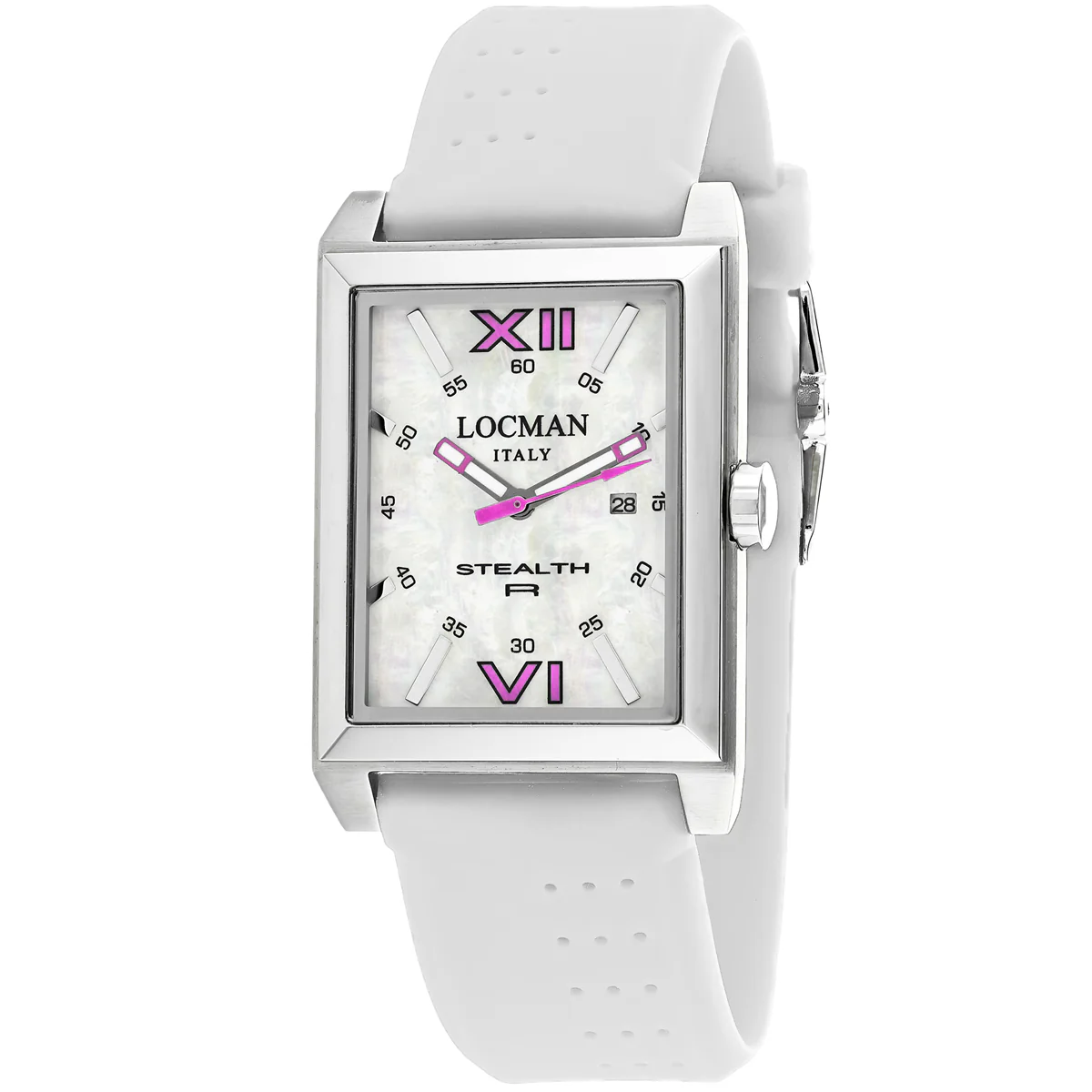 Locman Men's 44mm Classic Quartz Mother-of-Pearl Silicone Silicone Strap Watch - Image 2