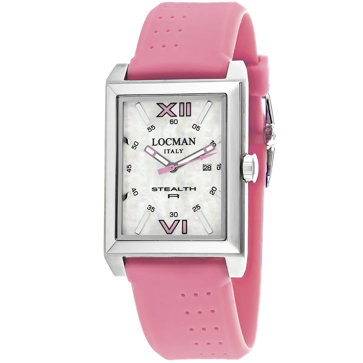 Locman Men's 44mm Classic Quartz Mother-of-Pearl Silicone Silicone Strap Watch - Image 3