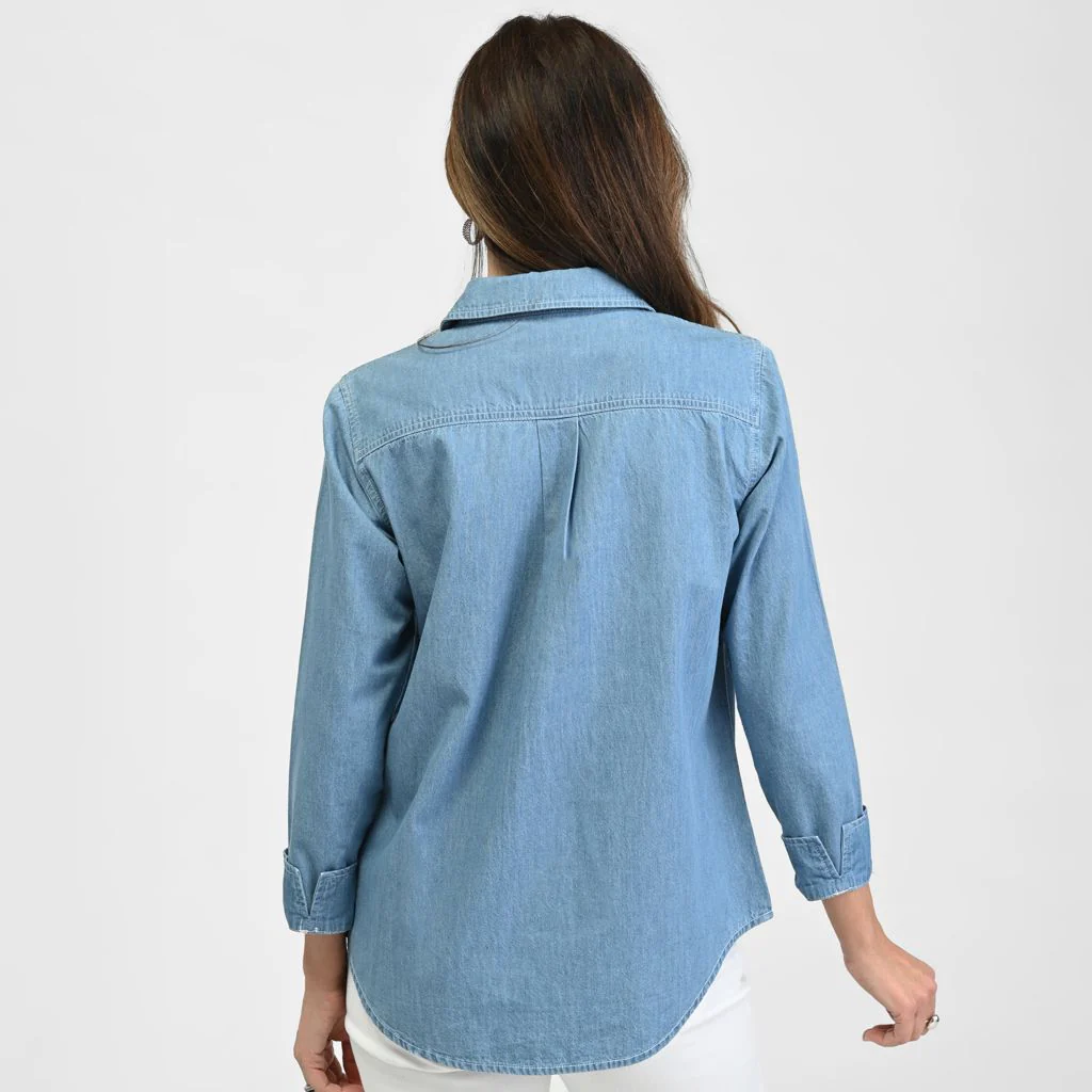 Christopher & Banks Long Sleeve Henley Neck Tunic - Image 2