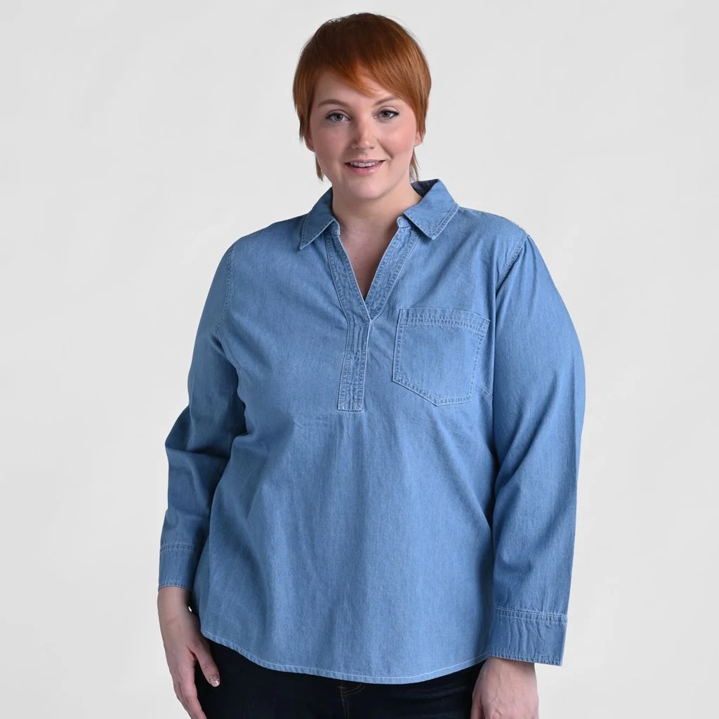 Christopher & Banks Long Sleeve Henley Neck Tunic - Image 4