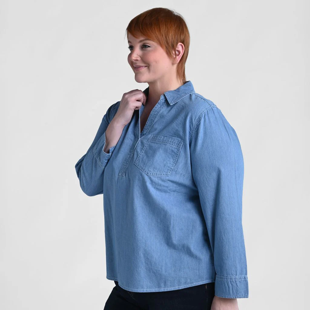 Christopher & Banks Long Sleeve Henley Neck Tunic - Image 6
