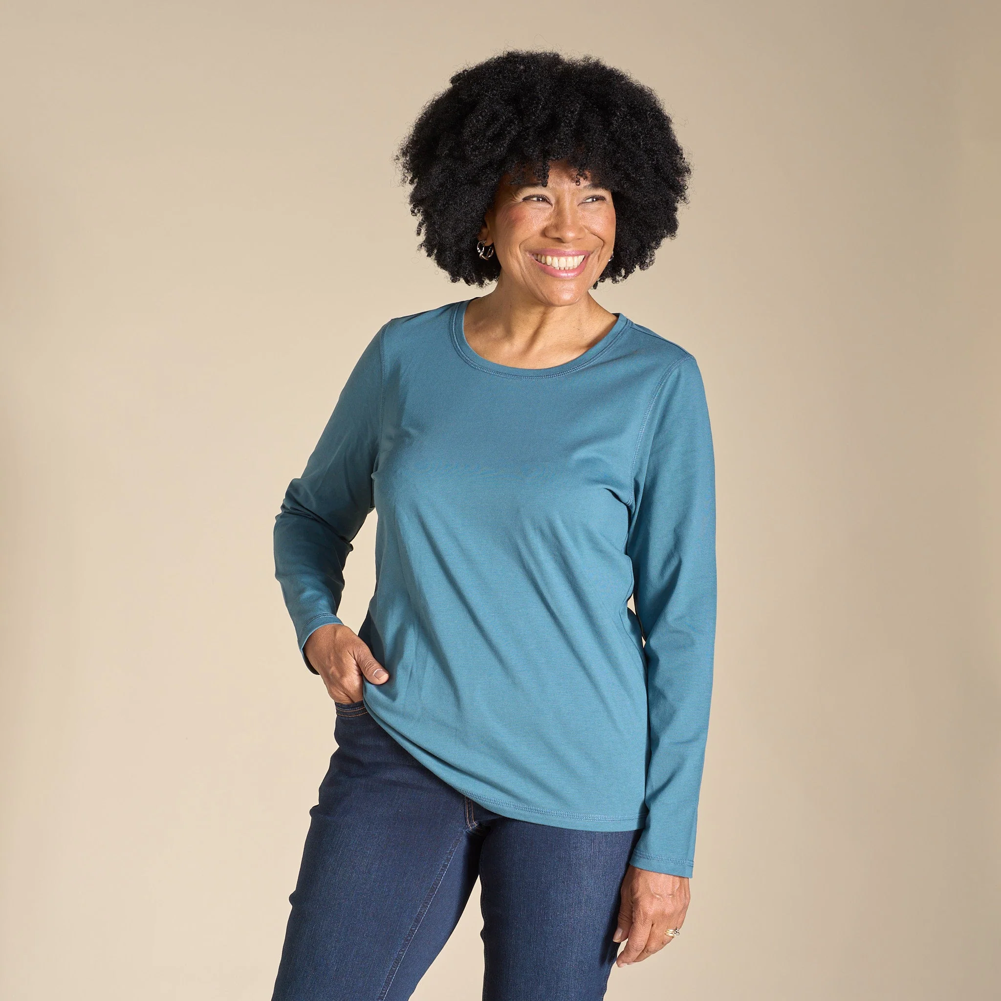 Christopher & Banks Long Sleeve Jewel Neck Perfect Tee - Image 5