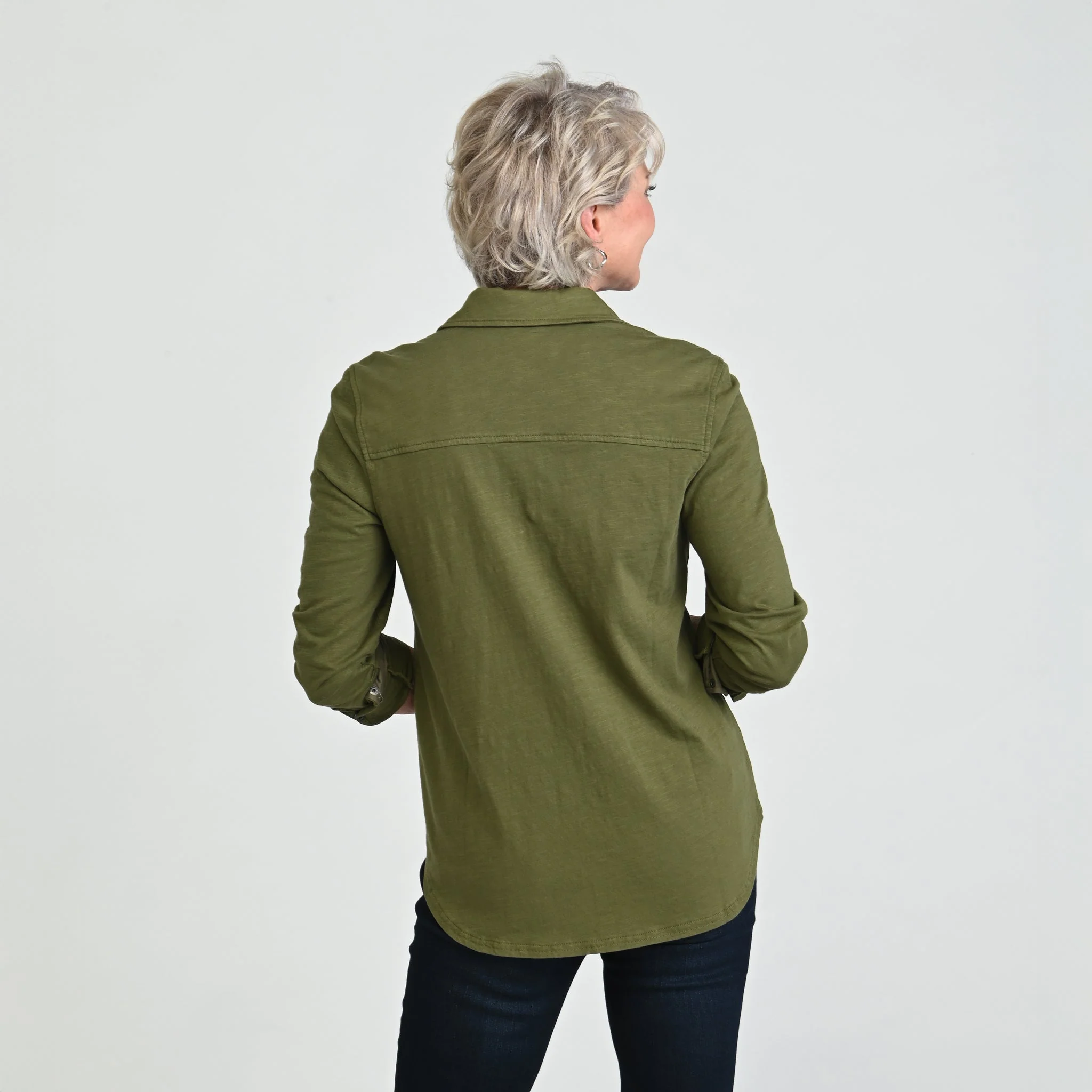 Christopher & Banks Long Sleeve Knit Button Up Top - Image 6
