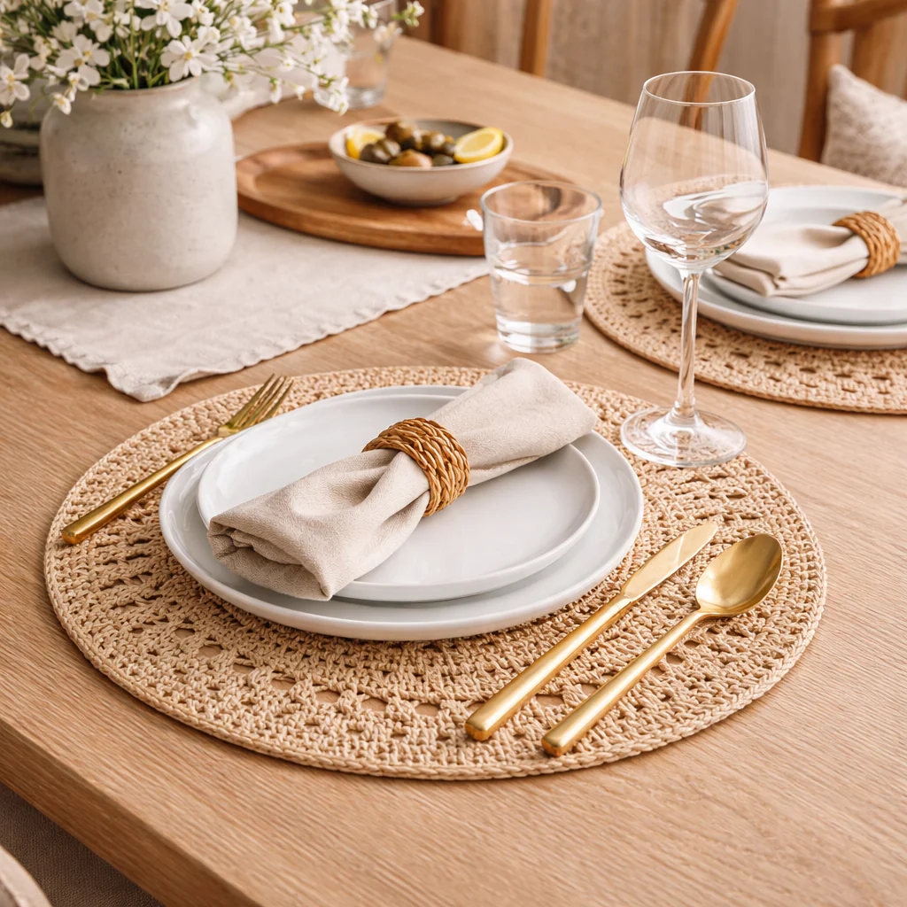 Busa Designs 15" Malibu Natural Jute Placemats - Image 2
