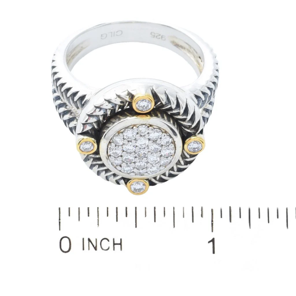 Peace Jewelers 18K Vermeil 0.48ctw Round Lab Grown Diamond Cluster Ring - Image 2