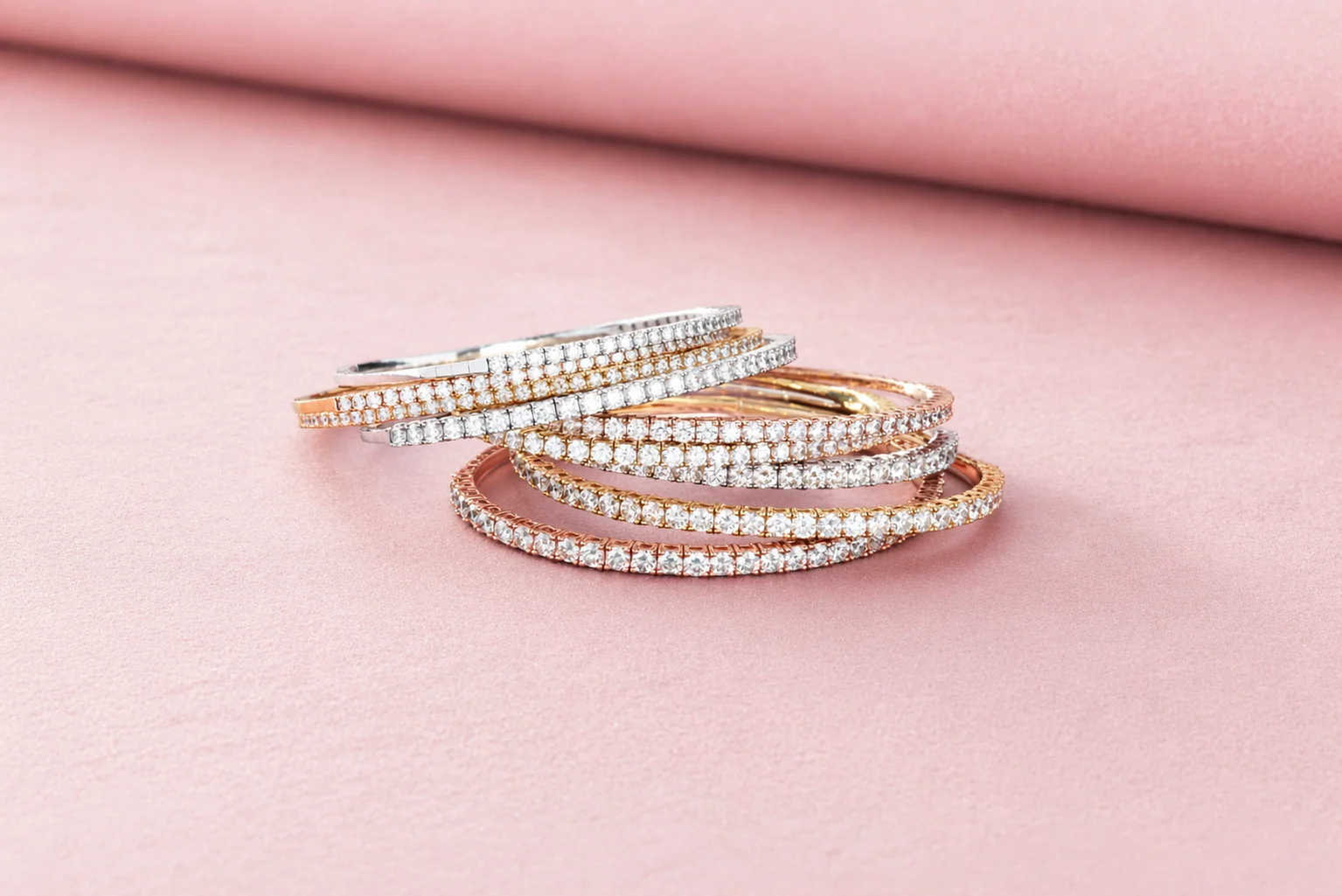 Morris & David 14K Gold Choice of Carat Weight Diamond Flex Bangle Bracelet - Image 11