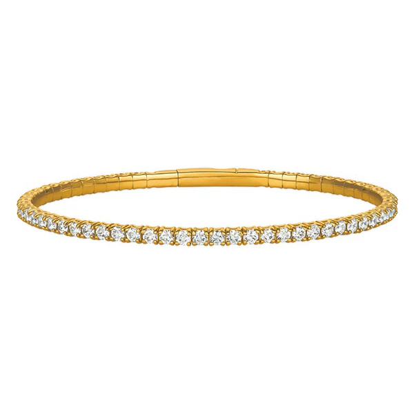 Morris & David 14K Gold Choice of Carat Weight Diamond Flex Bangle Bracelet - Image 2
