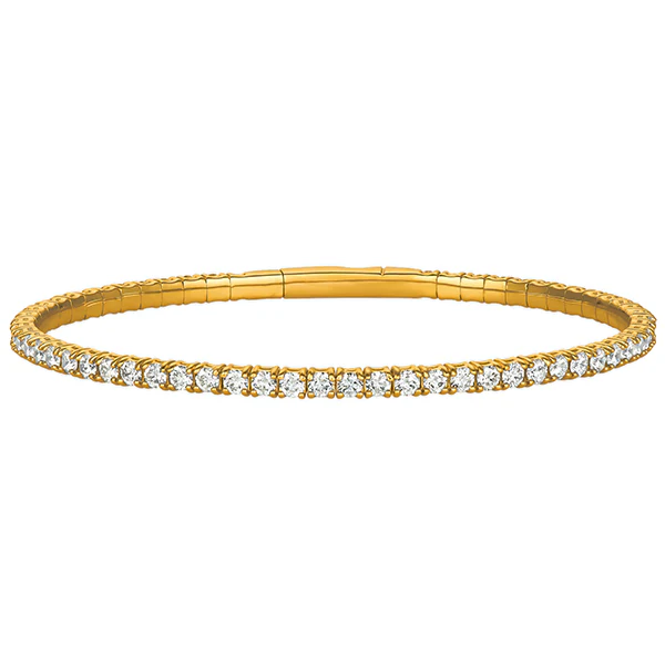 Morris & David 14K Gold Choice of Carat Weight Diamond Flex Bangle Bracelet - Image 3